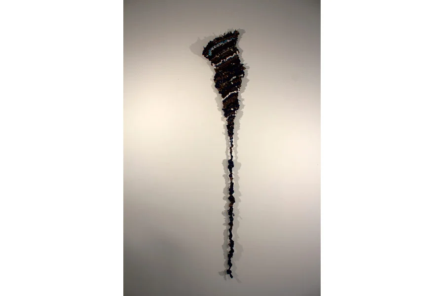 Los Feliz. 108"H x 24"W x 2"D. Ribbon, String, Elastic, Shoelaces. (2014)