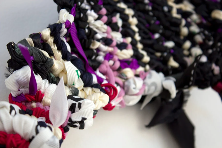 Claremont. 6" x 21" x 2". Ribbon, String, Elastic, Shoelaces. (2014)