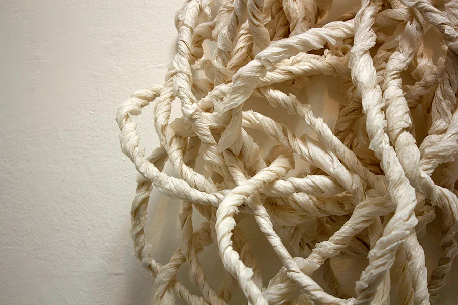 Angst. 38"W x 27"H x 12"D. Hand Twisted Paper. (2013)