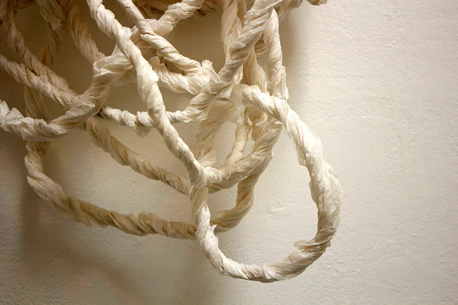 Angst. 38"W x 27"H x 12"D. Hand Twisted Paper. (2013)