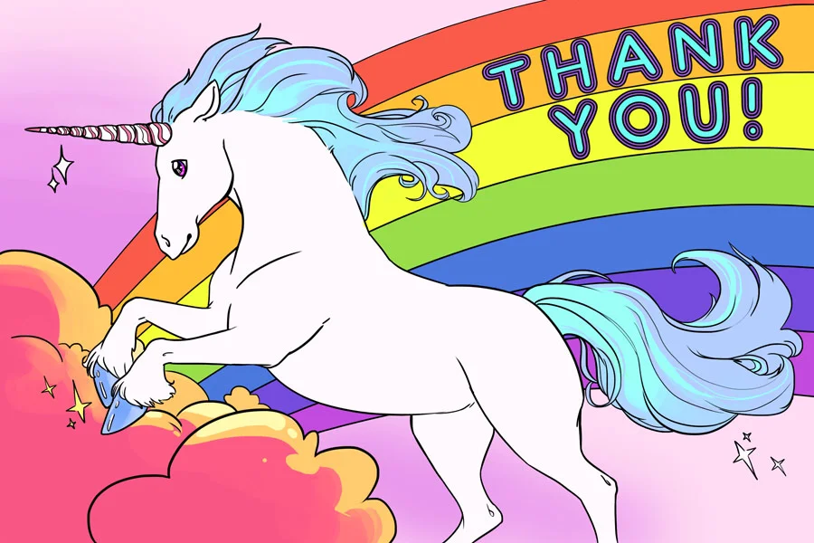 Thank You! Thank You! Dimensions Variable. Details of Four Patterns of Illustrated Thank You Cards Colored by Community Participants. (2014)