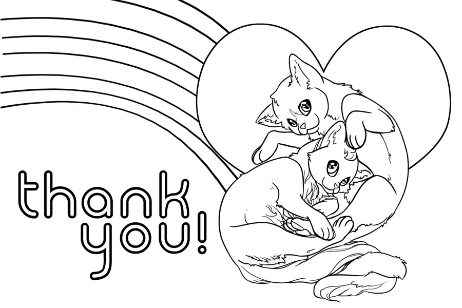 Thank You! Thank You! Dimensions Variable. Details of Four Patterns of Illustrated Thank You Cards Colored by Community Participants. (2014)