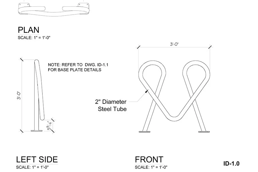City of Brotherly Love Bike Rack. 36"W x 36"H x 8"D. Powder Coated Steel. (2013)