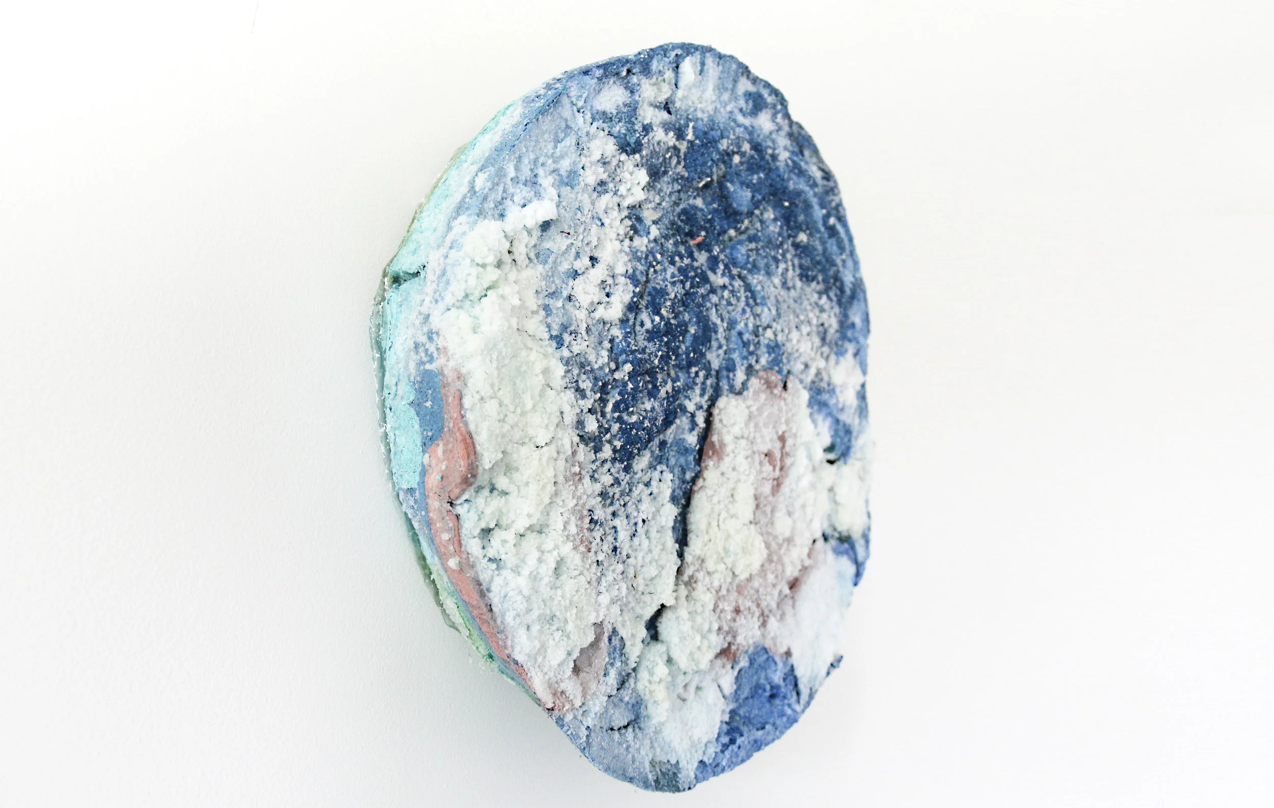 The Gold In Our Hearts. 12”W x 12”L x 2.5”D. Water-based paint, salt, and resin. (2018)