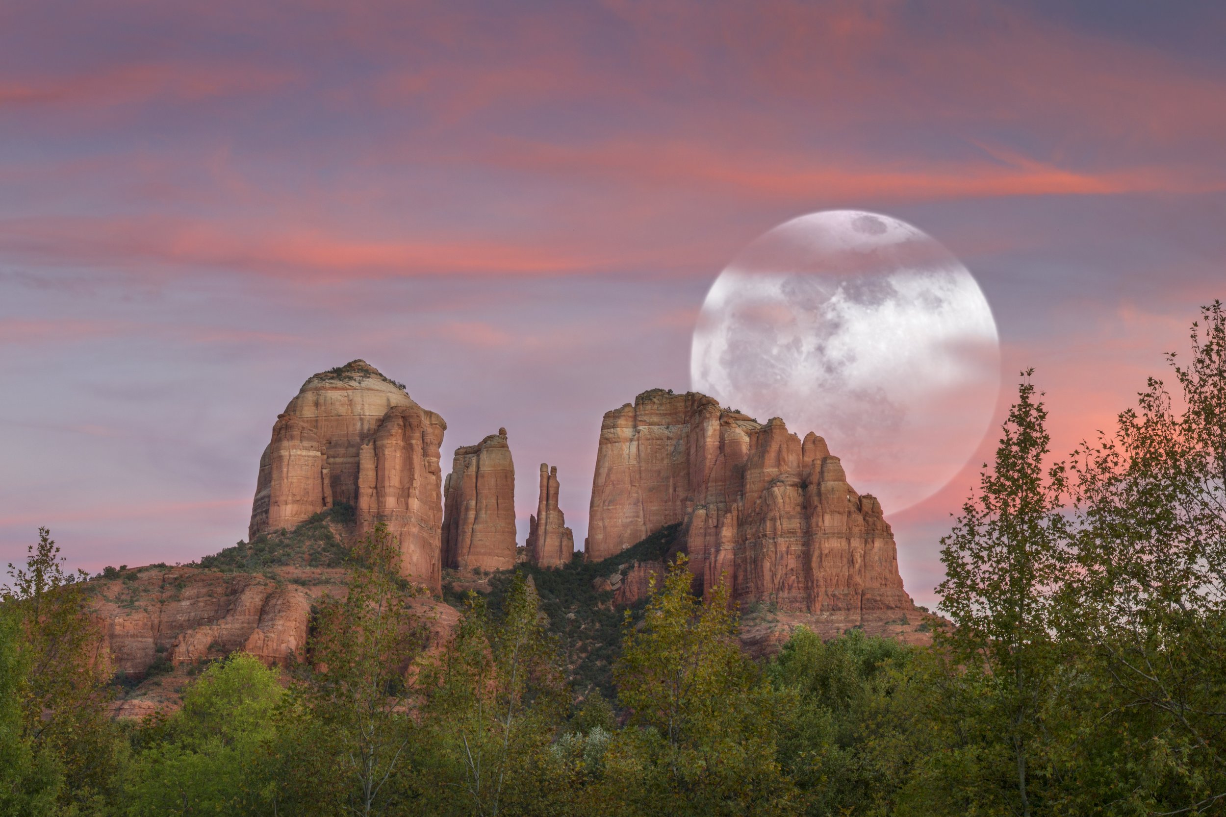 Cathedral Rocks Moonrise
