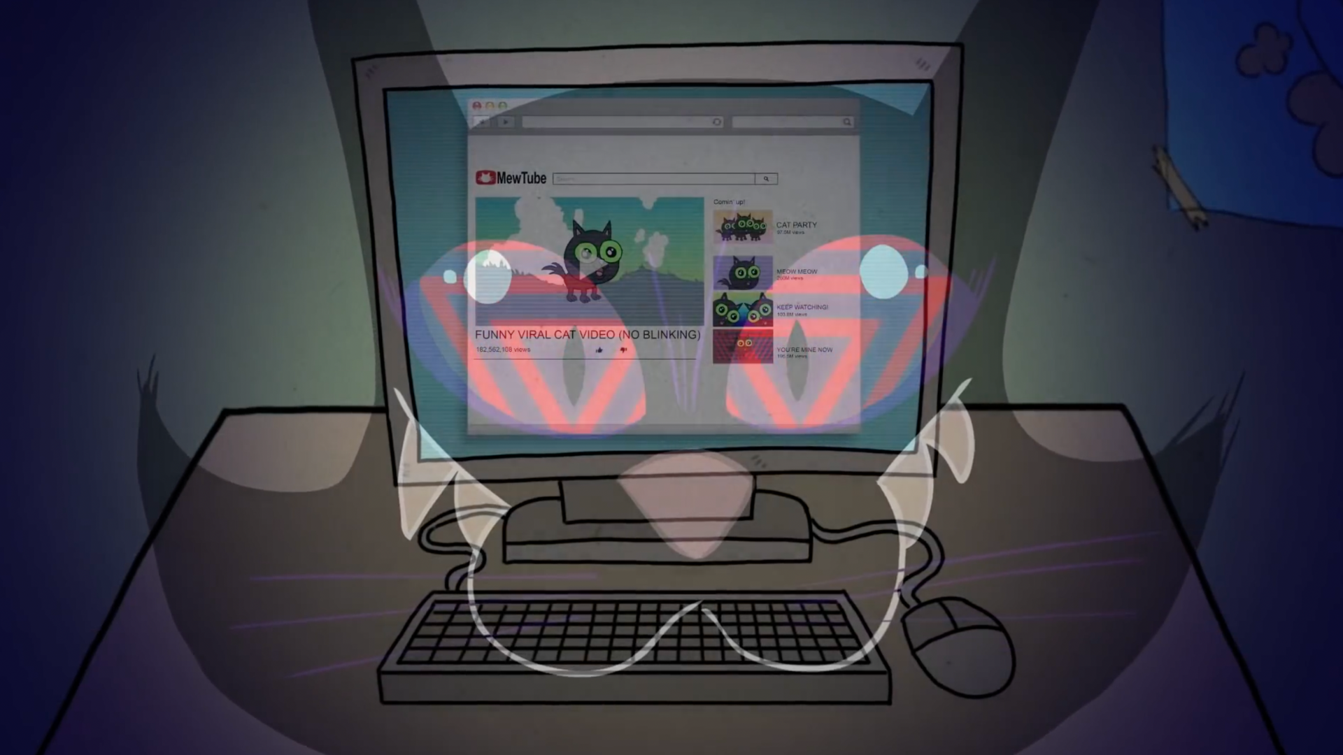 Screenshot from The King of Claws animated music video by The Stolen Moans