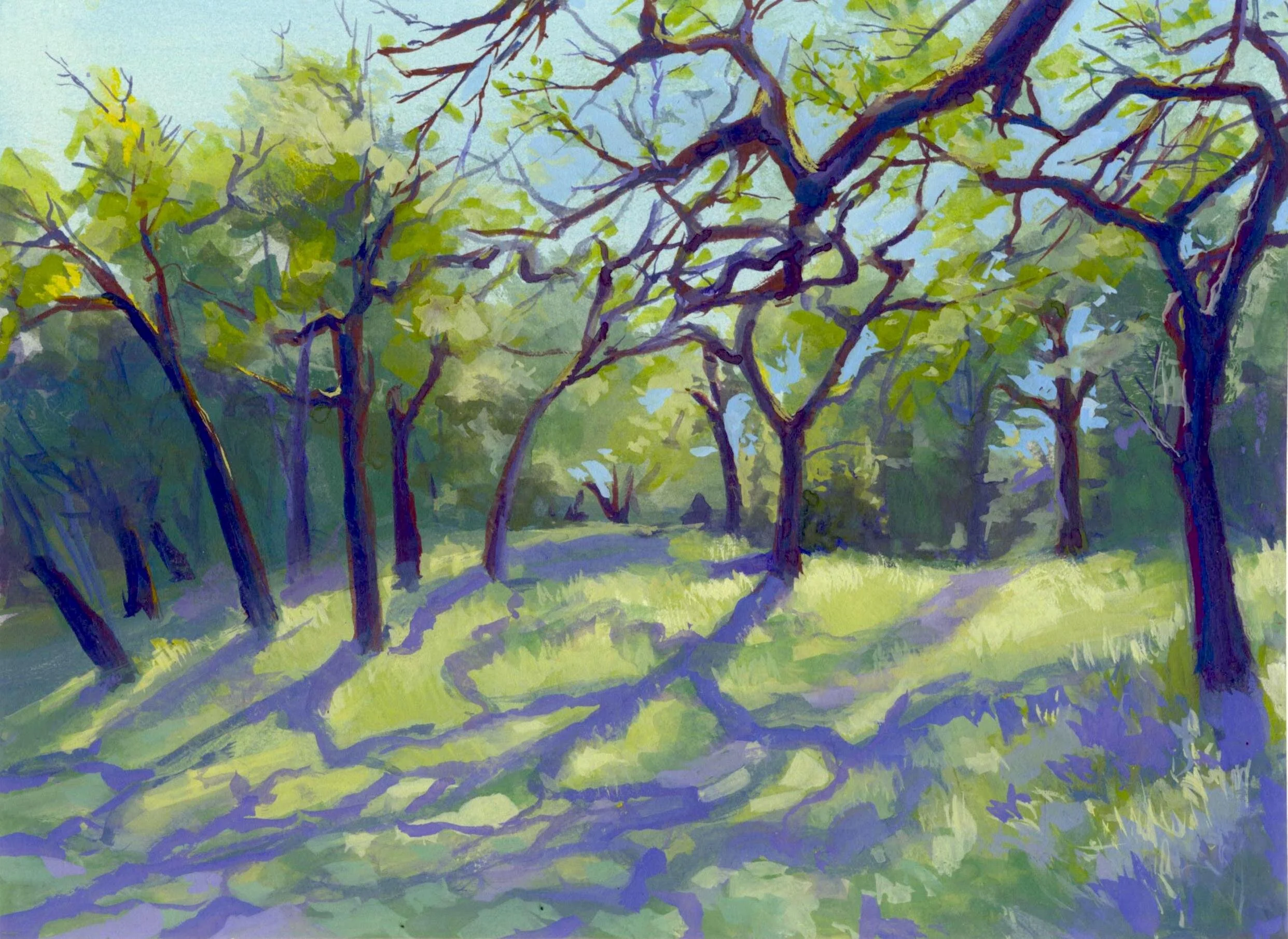 Los Gatos, California 9x12” Gouache on paper (2018)