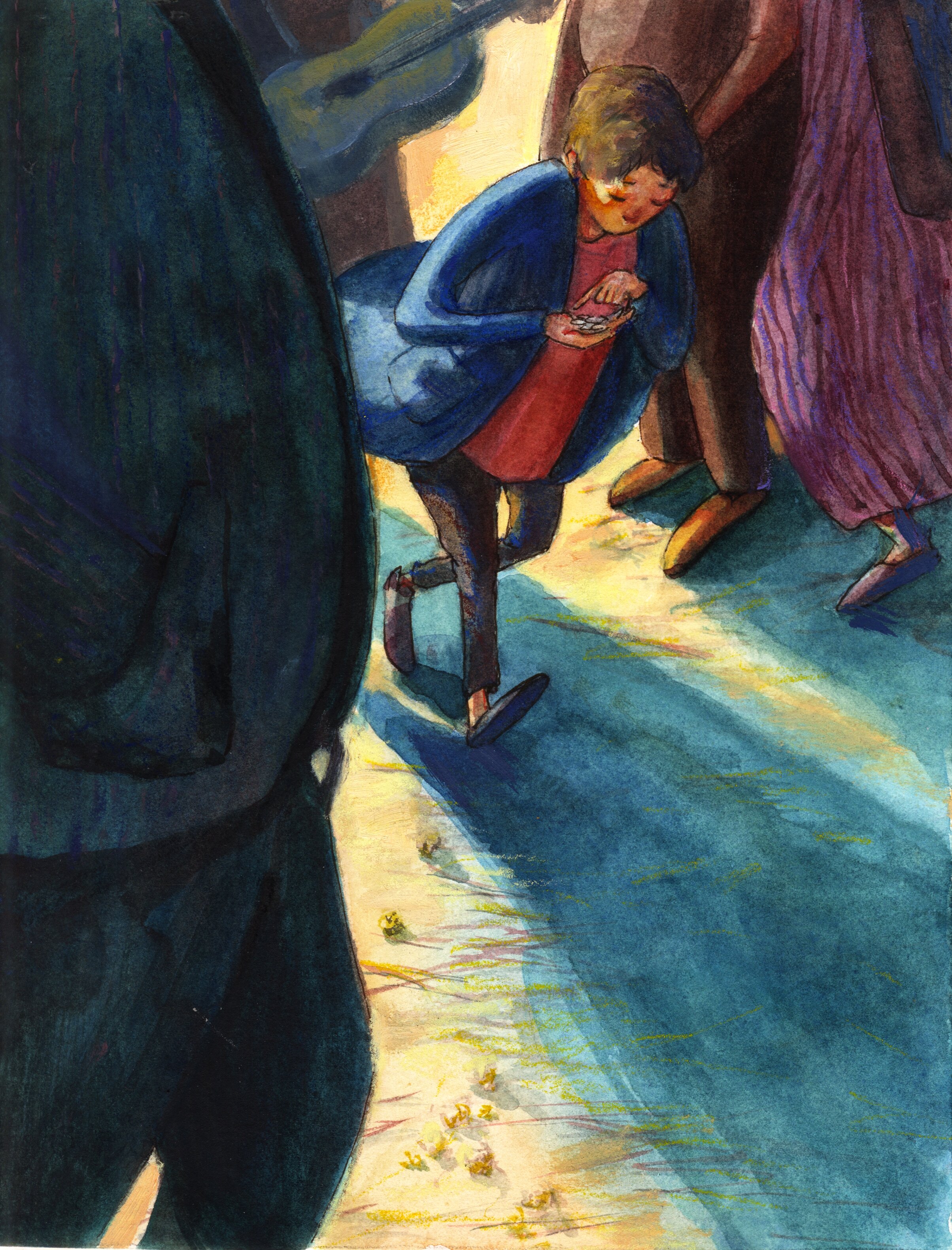 Interior illustration for John Updike’s You’ll Never Know, Dear, How Much I Love You 12x9” oil and ink on paper (2019)