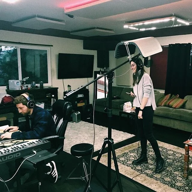 Behind the scenes of Catherine recording unreleased single “First Dance” with San Diego producer, Drew Chammas aka DruLoop.