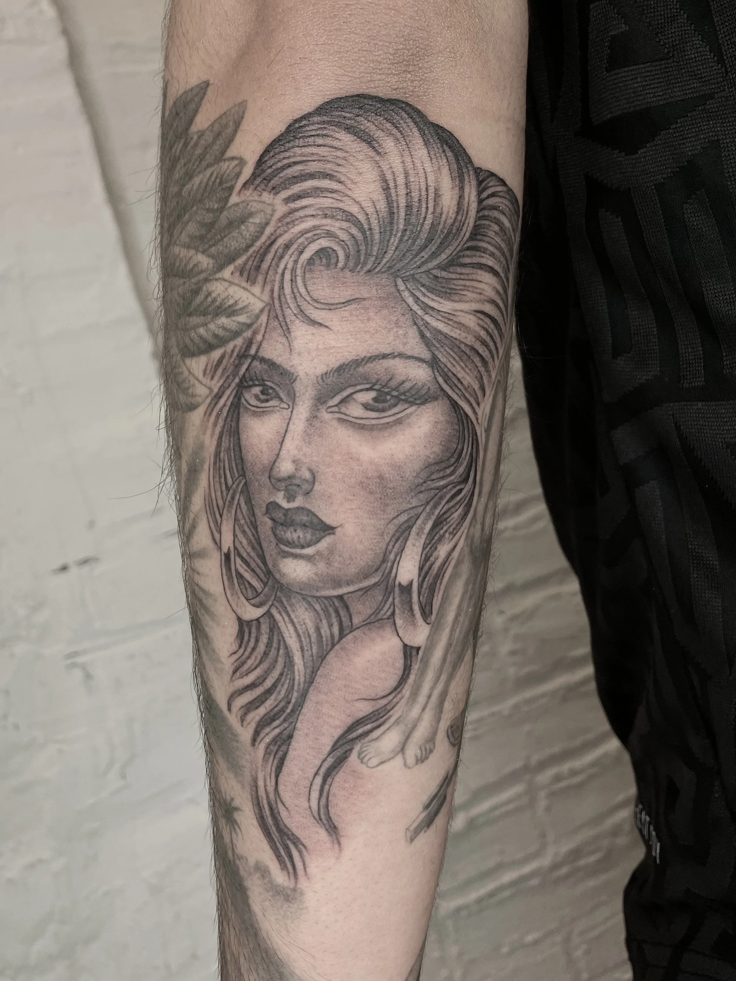 girl head filler tattoo