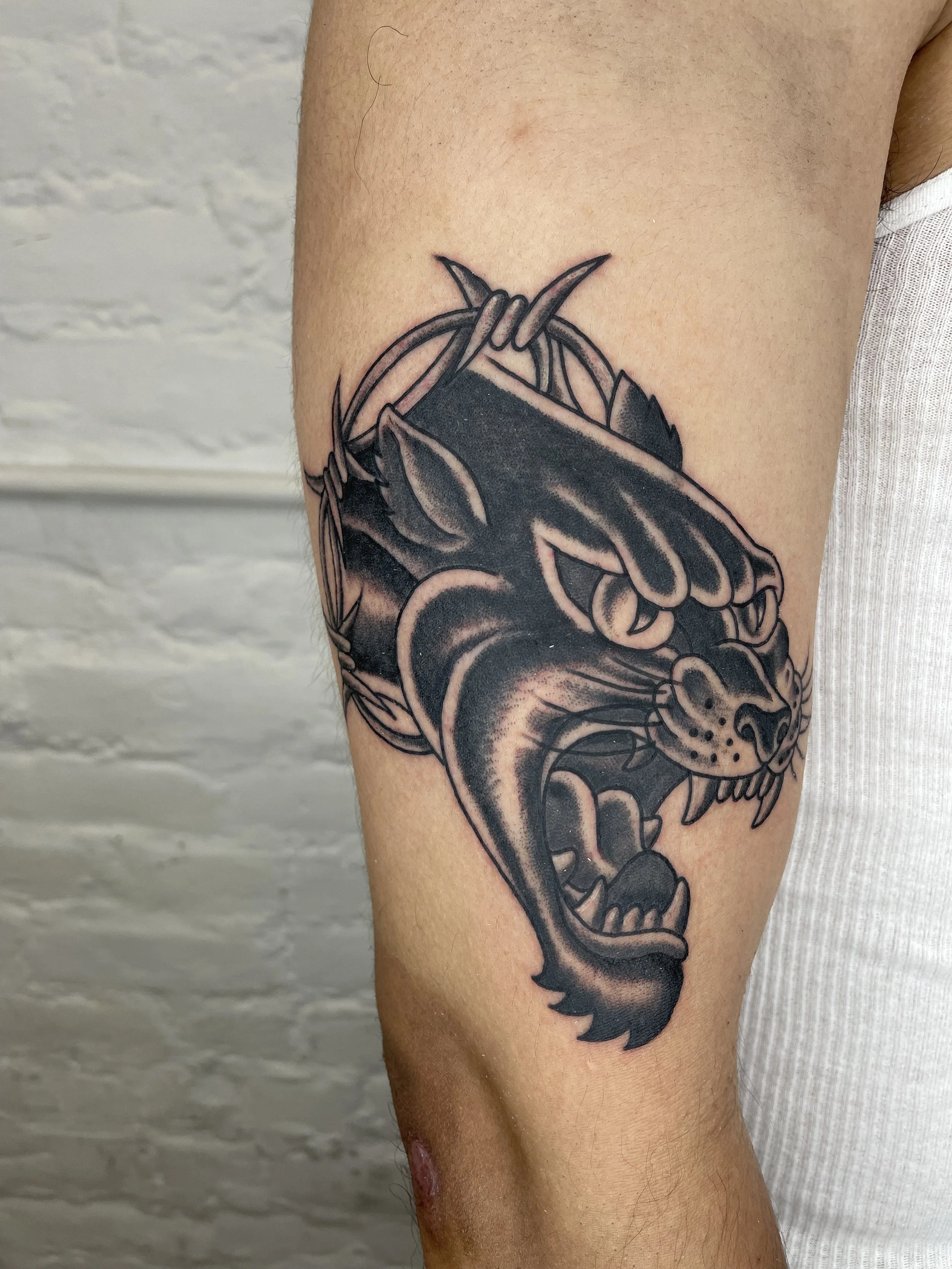 panther traditional tattoo