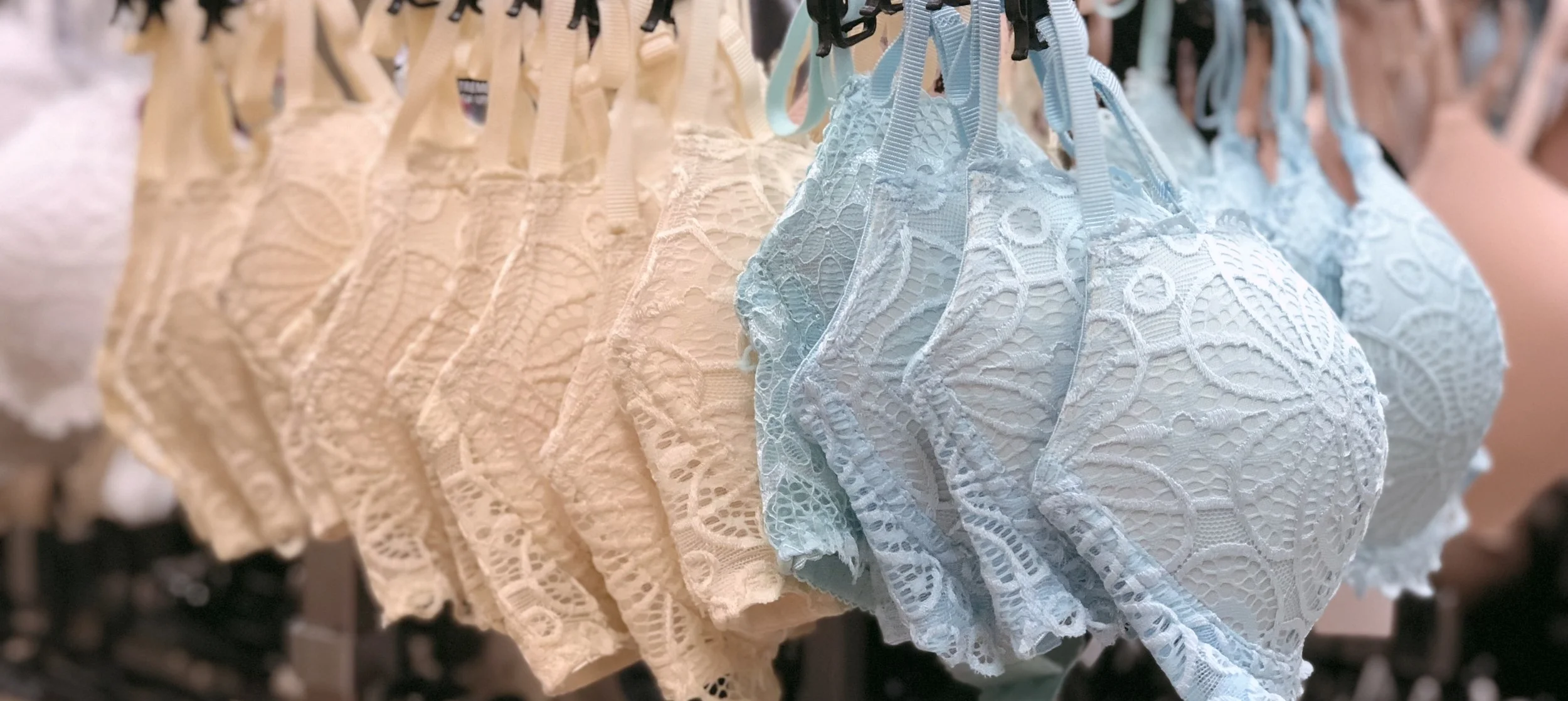 Lovely shades of pastel intimates.