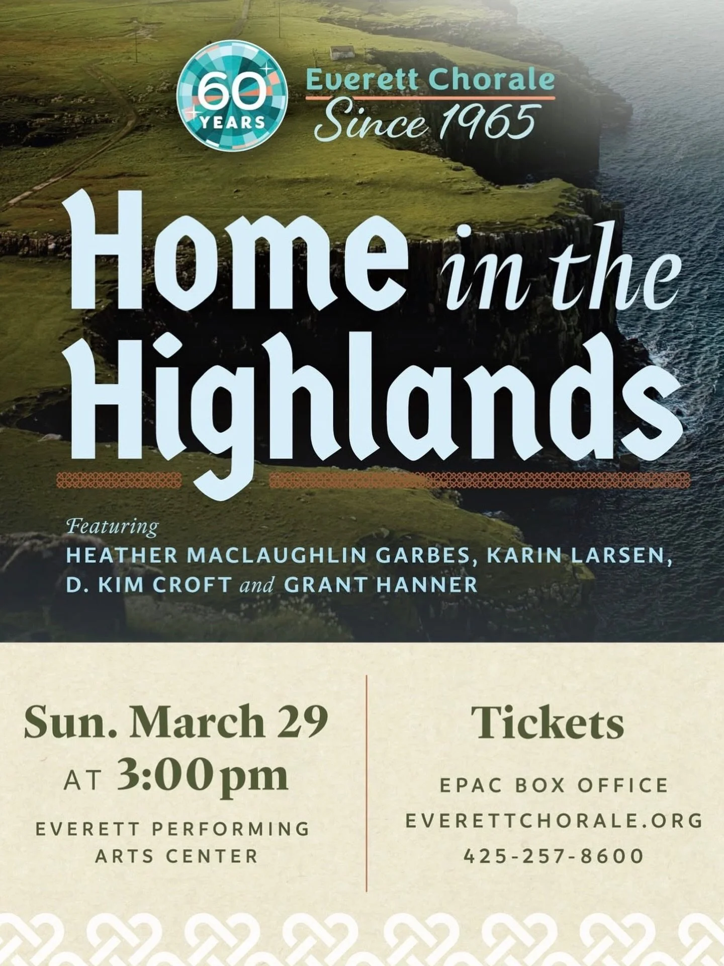 Happy for my clients @everettchorale and @snocoyc who performed their joint concert today &mdash; it featured Celtic music &amp; even had bagpipe players! &ldquo;Home in the Highlands&rdquo; was a lovely theme to collaborate on and design for you! 💚