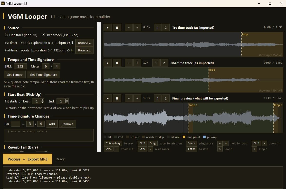 New Level unlocked!! VGM Looper 1.1 with tons of  improvements (namely the visual waveform editors) now available for Mac &amp; PC! 🙌 🎵 🎮 And oh, it&rsquo;s FREE. Grab it now: composers.kit.com/vgm-looper