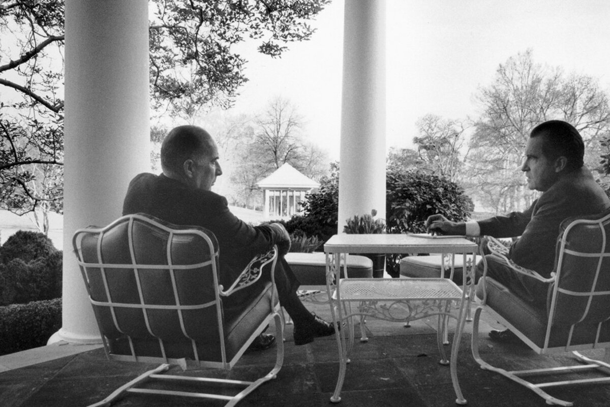President Nixon with Attorney General John Mitchell, 1974