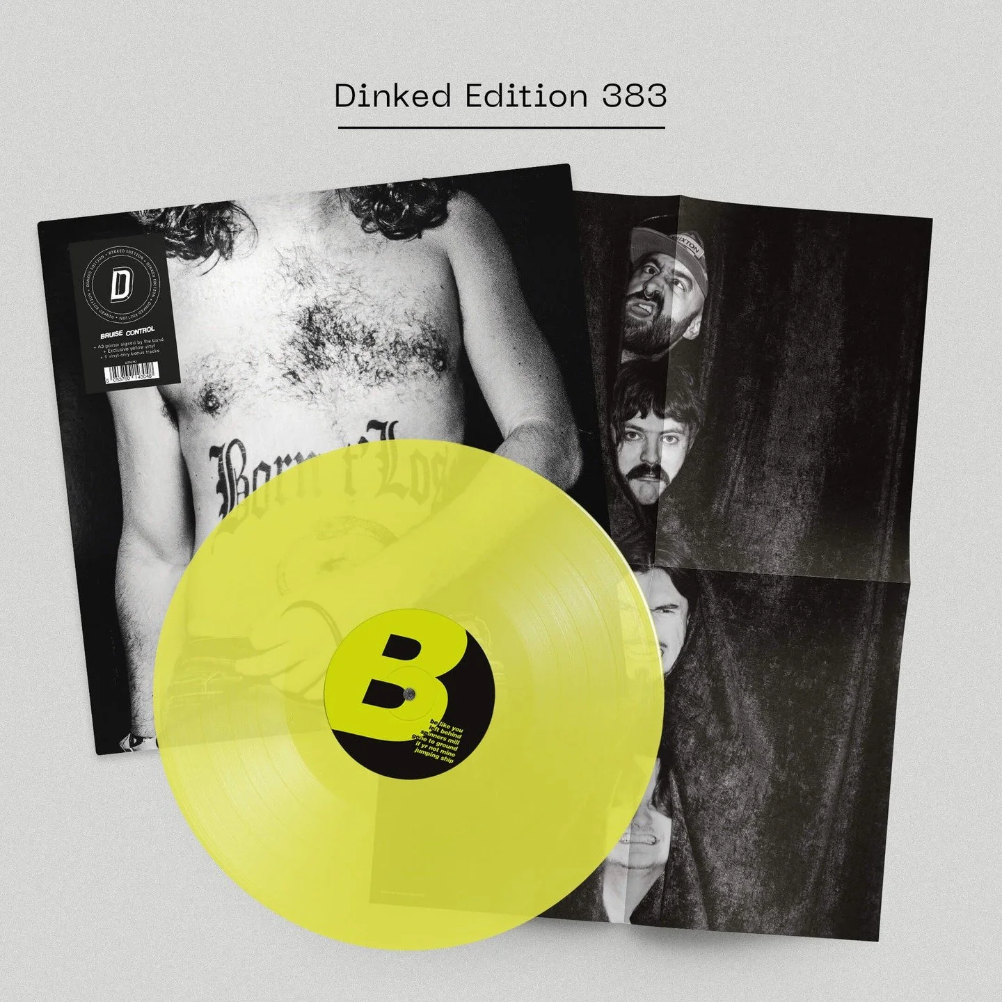 If you like bands who hit hard but still keep things weird and thoughtful, Bruise Control are here for you&hellip; It&rsquo;s a big loud welcome to Dinked!

+ Dinked Edition 383
+ Transparent yellow vinyl*
+ 5 vinyl-only bonus tracks
+ Signed A3 post