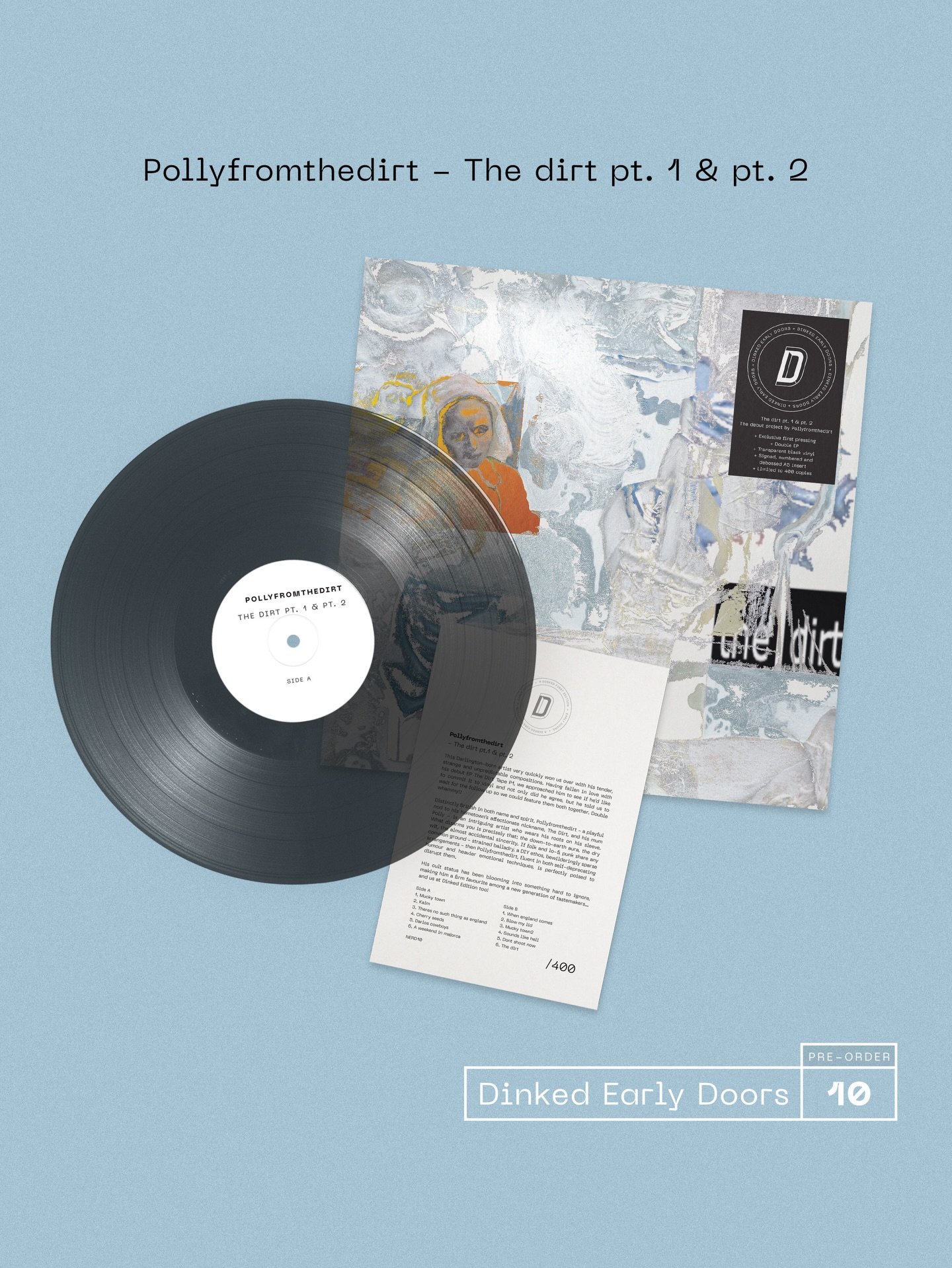 DINKED EARLY DOORS
Pollyfromthedirt - The dirt pt. 1 &amp; pt. 2 

Hailing from Darlington, Pollyfromthedirt creates raw, rough-edged alternative music steeped in grit, emotion, and unfiltered truth. It&rsquo;s an honour to bring you both parts of Th