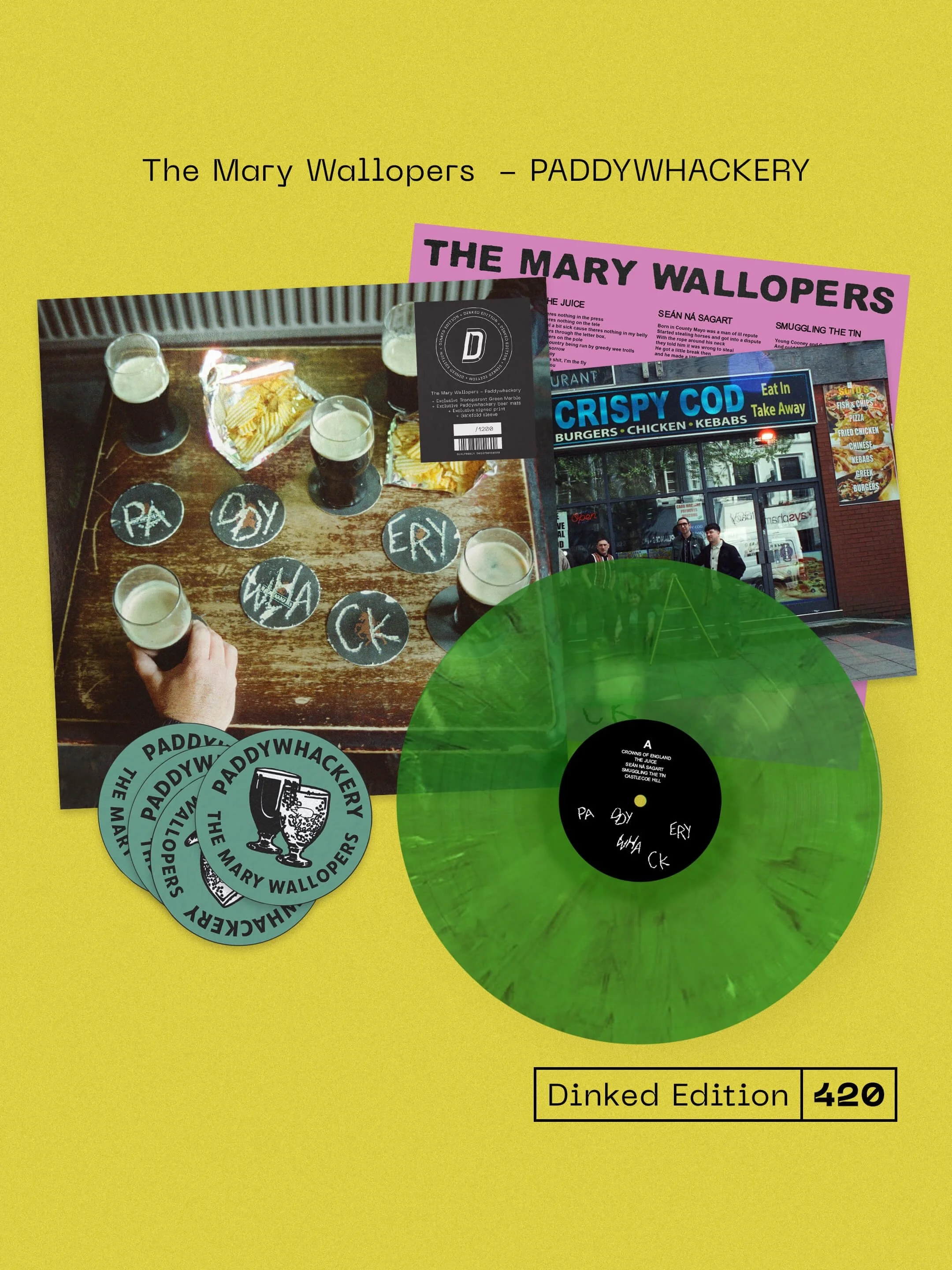 Paddywhackery is the raucous third album from Dundalk&rsquo;s finest, The Mary Wallopers!

It follows the band&rsquo;s highly acclaimed 2023 Irish Rock&rsquo;n&rsquo;Roll album (Dinked Edition 253) and was recorded in an intense two-week period in Li