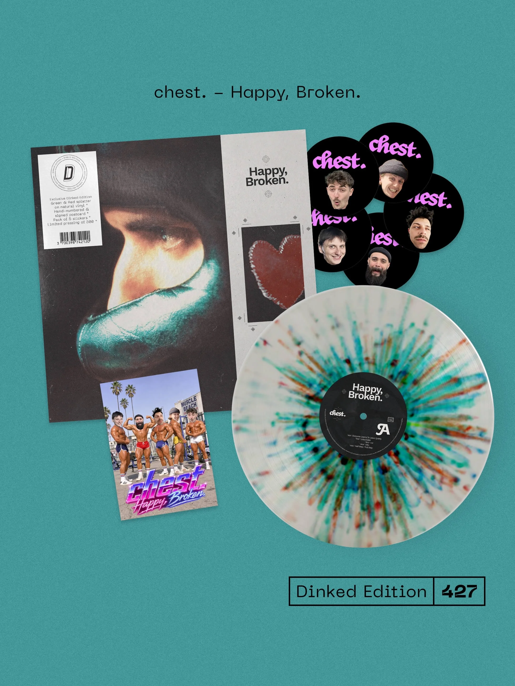 A winning recommendation that came to us from multiple trusted sources, this really is the good stuff!

We&rsquo;re so chuffed to exclusively&nbsp;bring you the debut LP from Paris punks, @chest.band

+ Dinked Edition 427
+ Green &amp; red splatter o