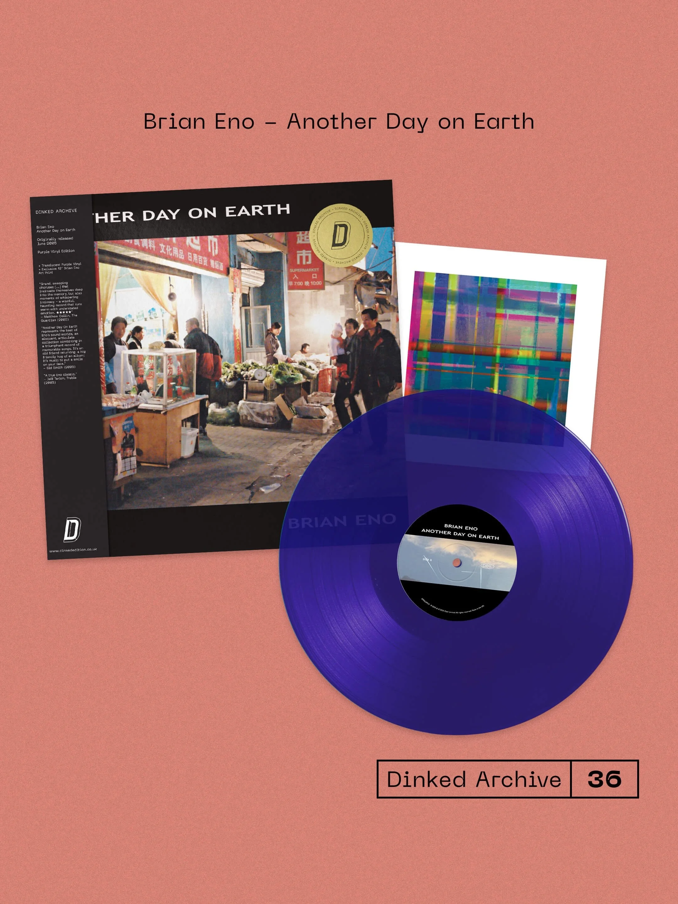 🌍 @brianeno revisits his Opal Records label, with an exclusive Dinked Archive pressing of his acclaimed and much loved Another Day On Earth (2005) album - unavailable outside of Japan for close to twenty years.

+ Dinked Archive Edition No.36
+ Tran