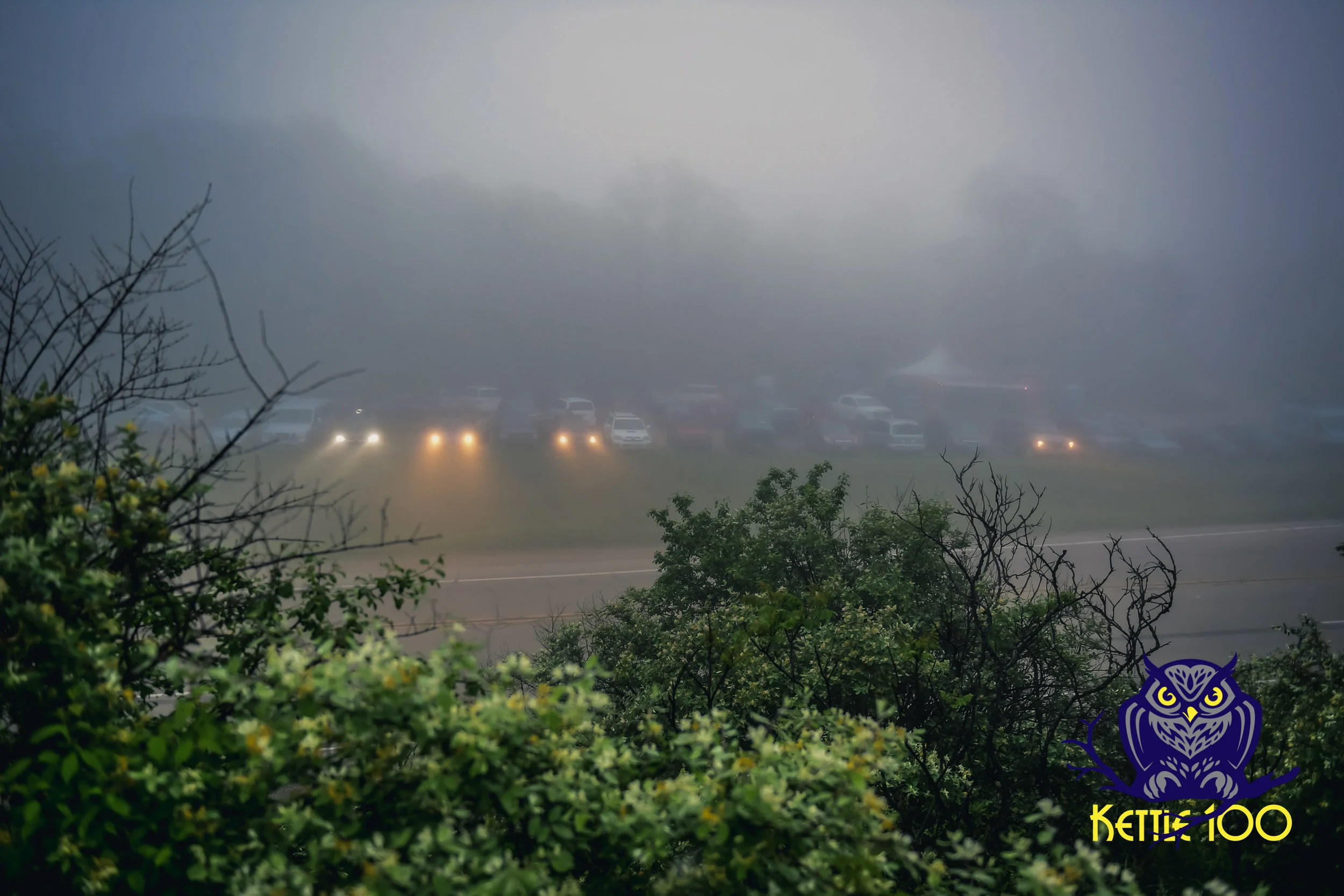 Hwy 12 aid station. The crew that helped runners cross the road had a very important job this year. The fog was extreme. Thank you!