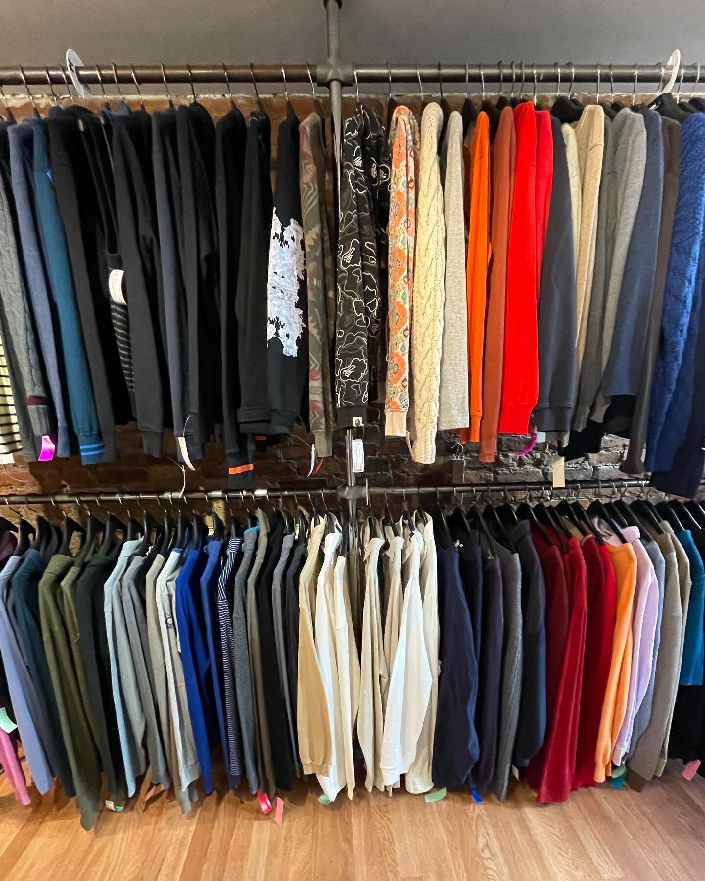 Check out our newly displayed sweaters, sweatshirts, turtle necks, hoodies, and long sleeve shirt section.