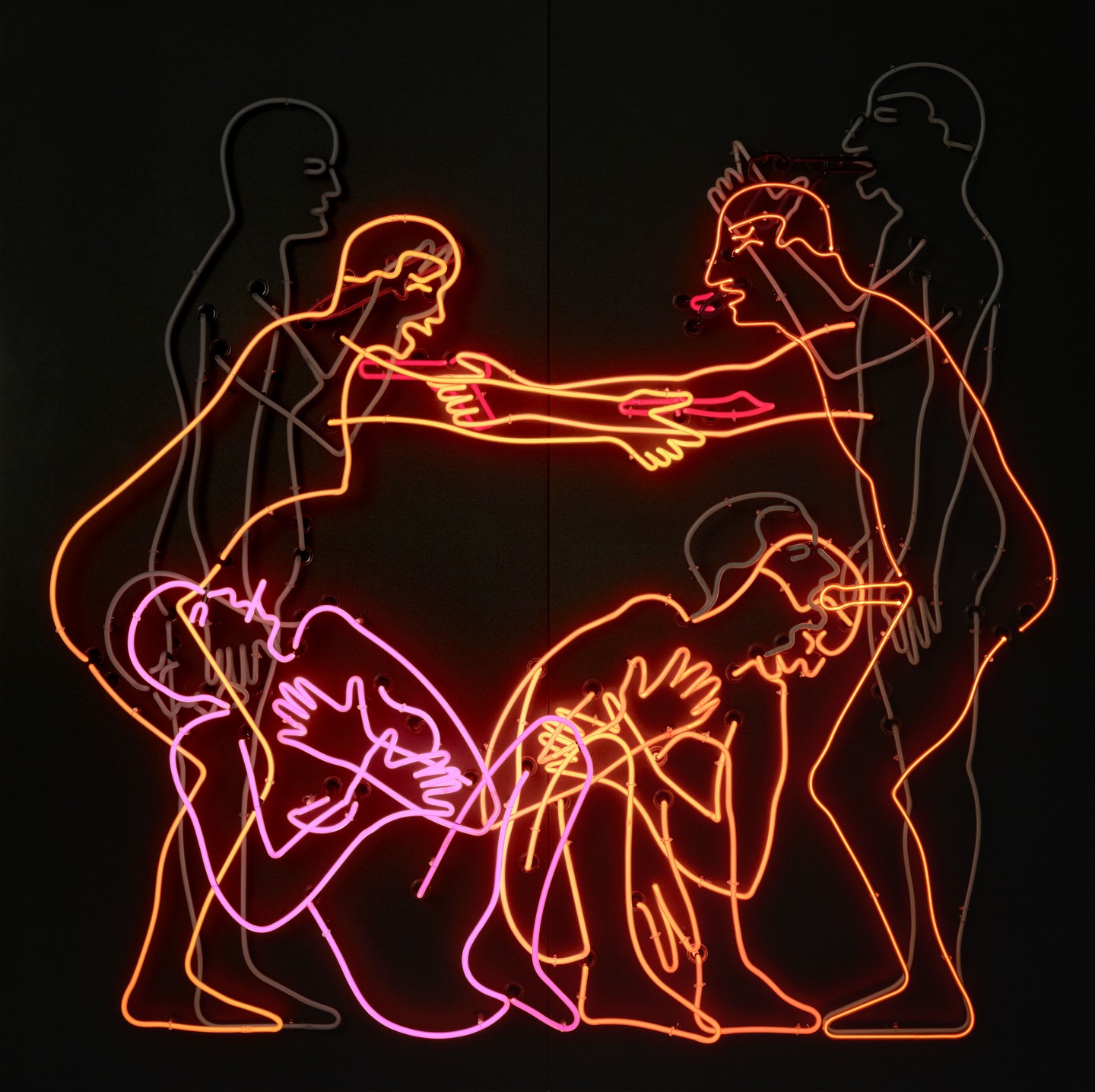 Art by Bruce Nauman New Yorkers were treated to some truly excellent museum retrospectives this year, but perhaps the most necessarily creatively uplifting was the sprawling takeover of both MoMA and MoMA PS1 by iconic American mixed-media and performance artist Bruce Nauman. In an art world full of simplistic, one-dimensional, and ideologically sanitized political messages and hollow, thoughtless provocations, Nauman reminds us of art making as a practice inherently tied to self-discovery. The exhibition’s title, Disappearing Acts, is in reference to Nauman’s “withdrawal as an art form.” He fragments bodies (his own and others), spaces are suspiciously empty but haunted by the artist’s presence, and the artist “sculpts himself in absentia" (Nauman’s fascination in negative space was inspired by a Willem de Kooning quote about painting the space within objects). Nauman’s work has often been thought of as being boring (critic Hilton Kramer wrote it off as such in 1973). And certainly with the repetitiousness of movements in his performance videos that sometimes go on for 60 minutes at a time it is at times hard not agree with that sentiment. But one must always consider Nauman’s oeuvre in relation to himself. It may be trying to watch him endure monotonous movements in his early videos, but the artist is clearly trying to gain some kind of new awareness for himself. In some ways, he is a very selfish artist, and I mean that positively. This selfishness has led Nauman to being notoriously averse to being pinned down. The exhibition looks at Nauman’s grotesque disembodied figurative illustrations, his large-scale sculptures, video, performance, and even speculative architecture. A blurb about this show feels a bit faux and wrong-headed so let me just say: you don’t have to like every piece the artist produces, it’s not the point. And indeed as much as I love Nauman’s illustrations and pornographic and literary neon installations, I don’t have the patience for a 3D film that finds him limping across a floor back and forth. But Nauman’s work is supremely thrilling to an artist simply because his philosophy dictates that everything he produces in-studio is an art work. It’s hard to overstate the freedom that belief imbues in other artists, and partly explains Nauman’s vast influence.