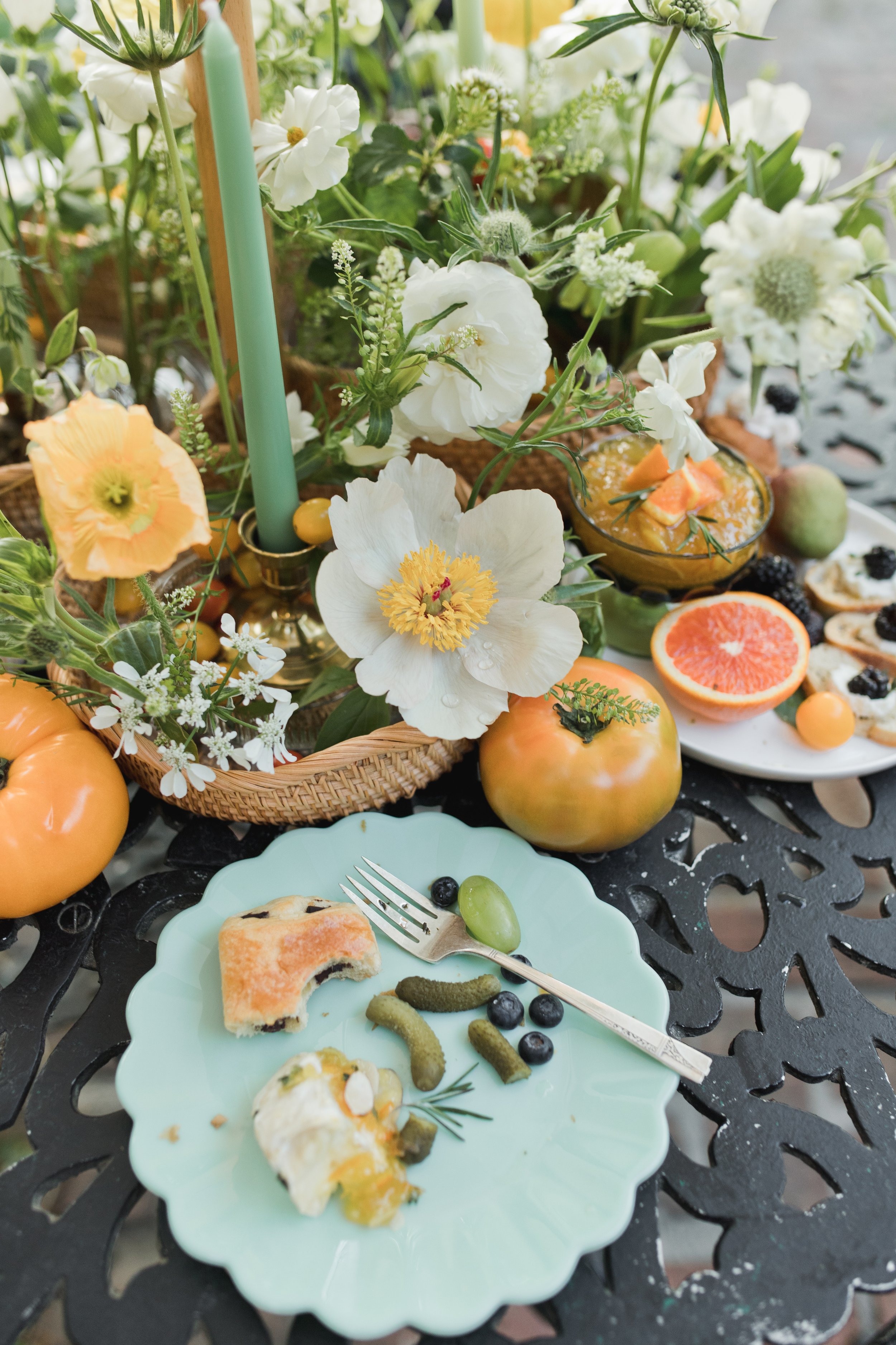 Food and Flowers - Photo by Elizabeth Hoard Wedding (Copy)