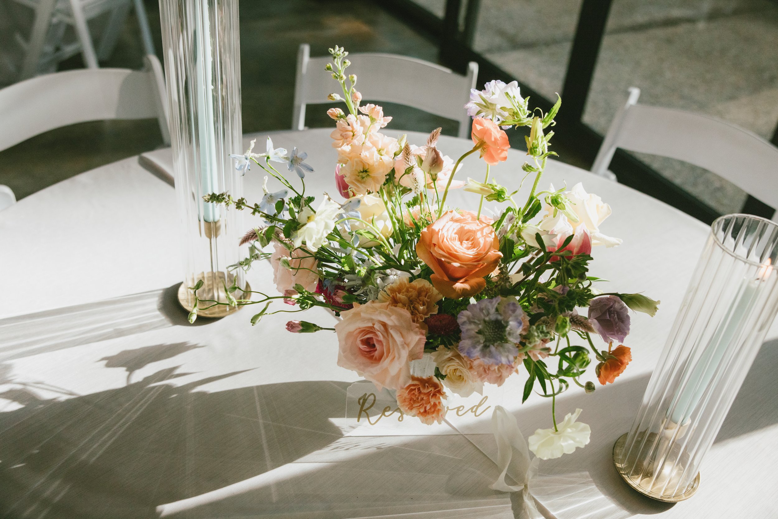 Wedding Centerpiece and Candles - Photo by Sara Beth Creative (Copy)