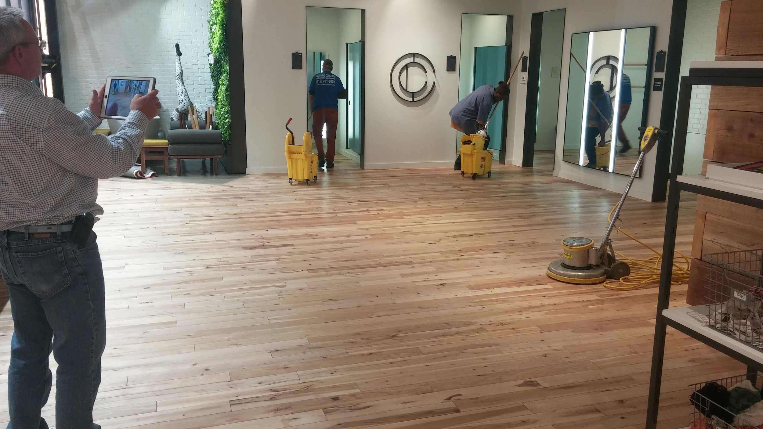 Re-oiling after flood, supervised by TB personnel.