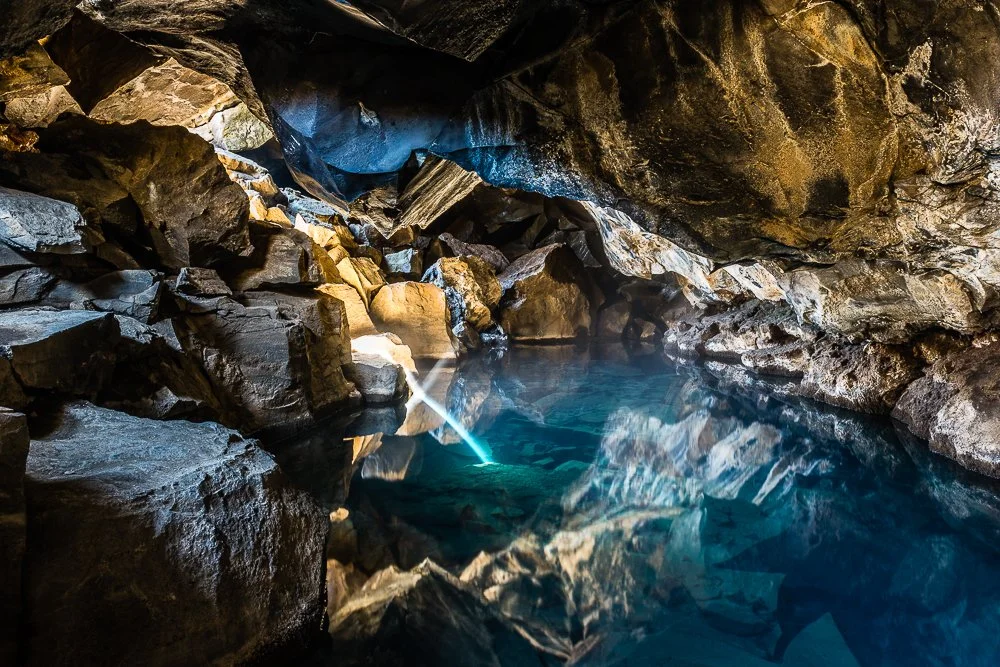 The lava cave of Grjótagjá, 2019