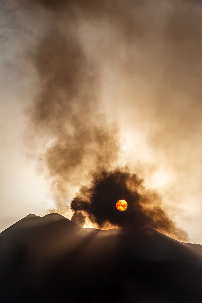 Sunset behind Mount Etna
