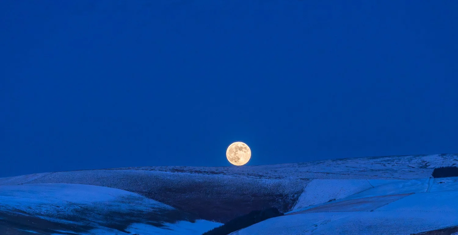 Full moon and snow