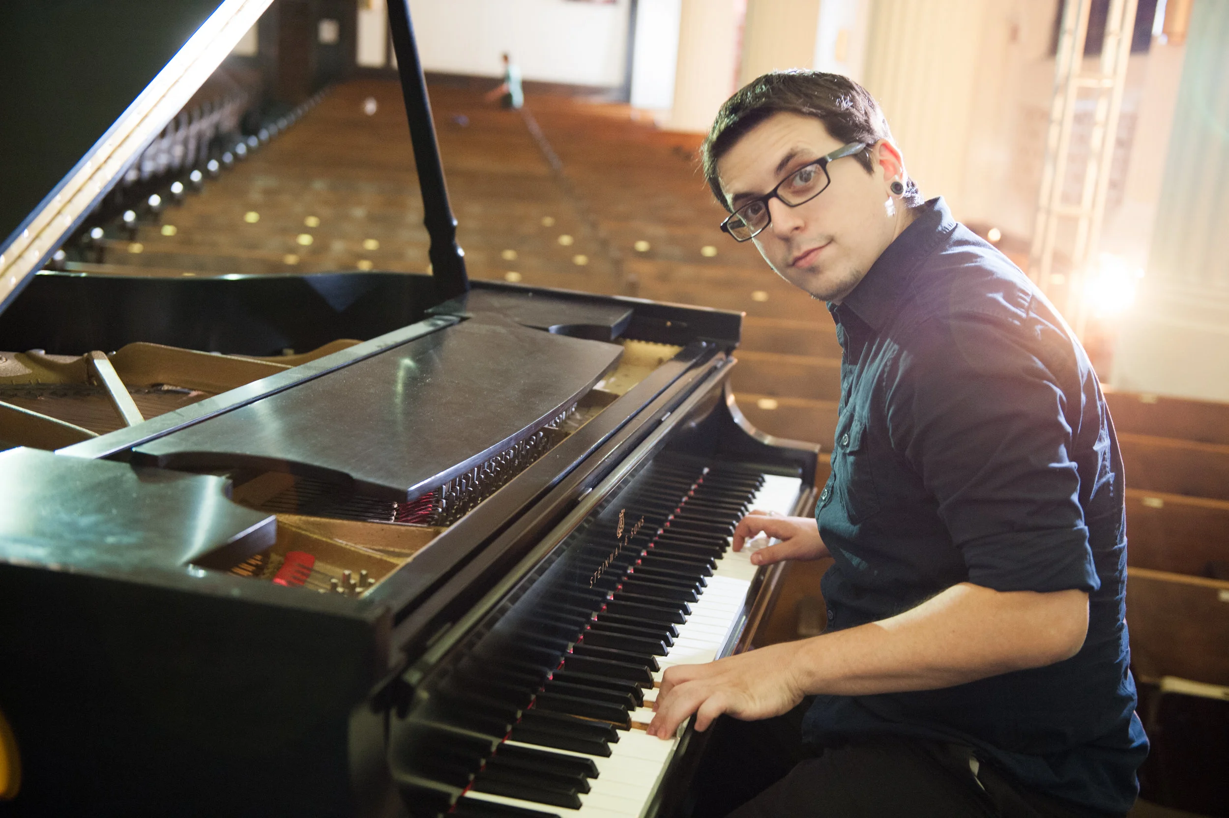  Associate producer and editor, Aaron Trager, tickling the ivories. 