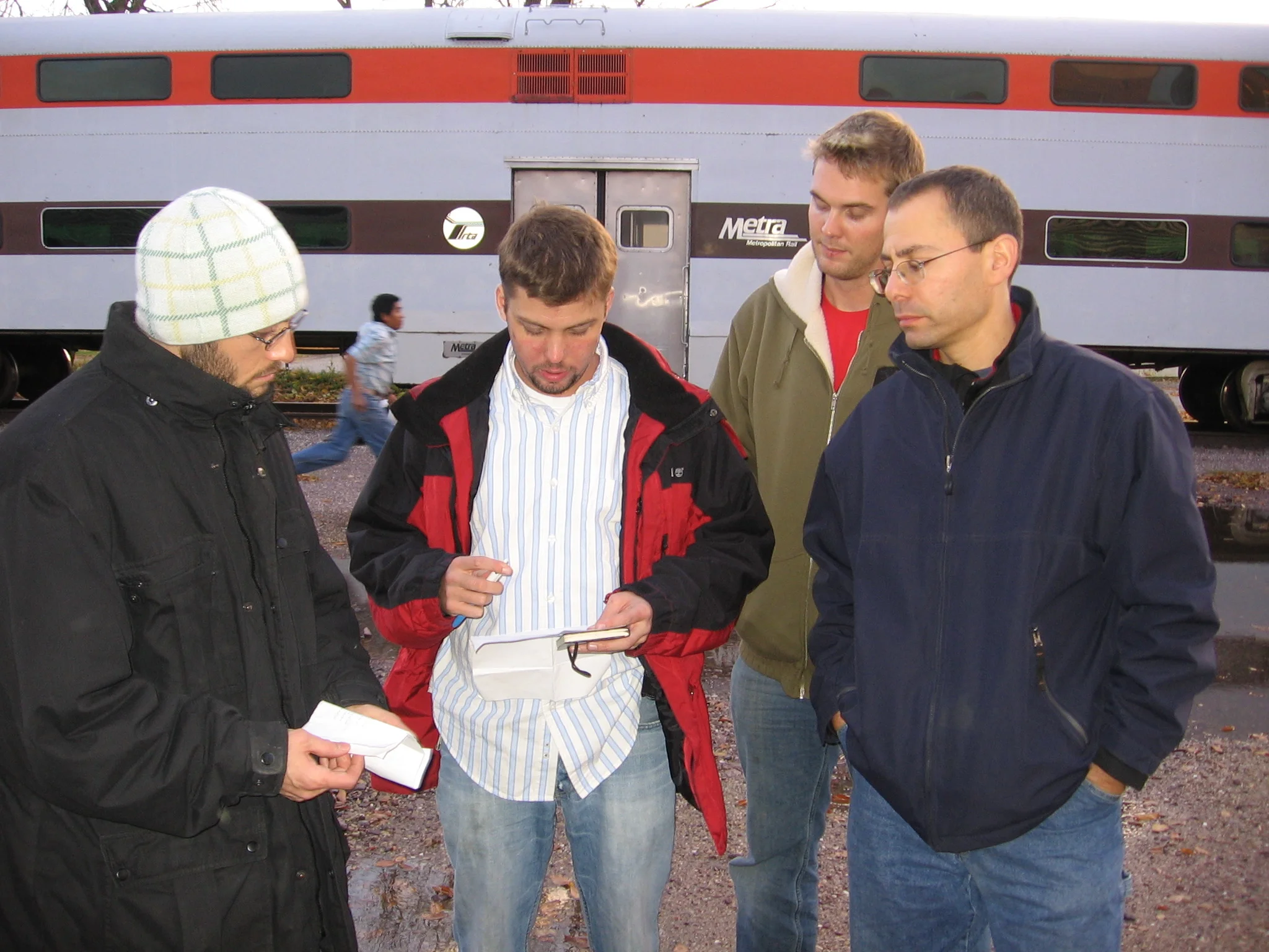  Director Phil Donlon, Producer Steve Ordower, 1st Assistant Director Ben Brammeier, and Camera Operator Dave Ortkiese discuss the day of shooting. 