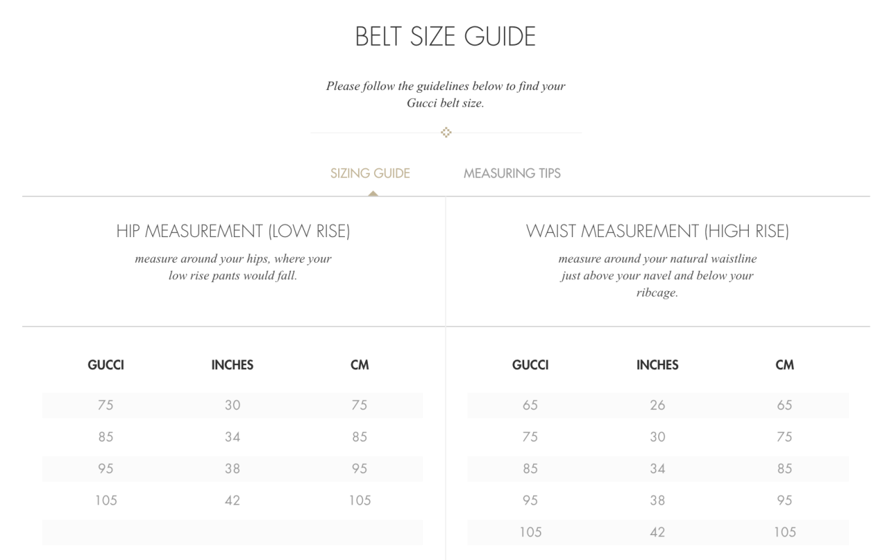 GUCCI BELT SIZES & STYLING GUIDE - GUCCI BELT REVIEW