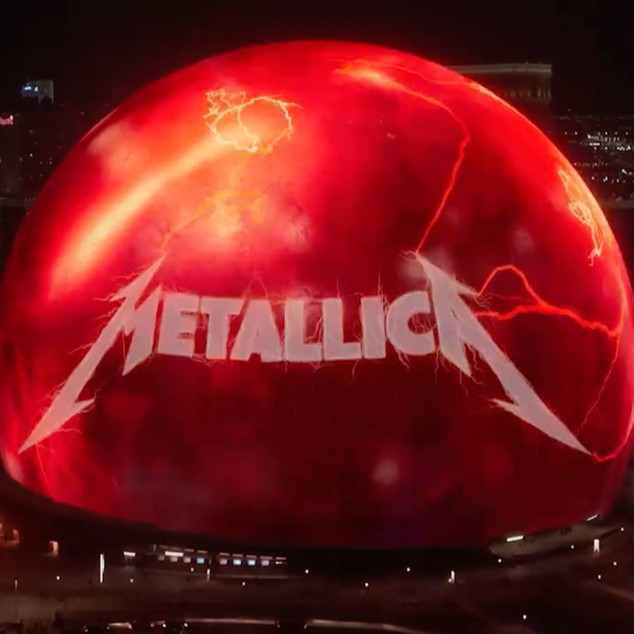 metallica logo on vegas sphere