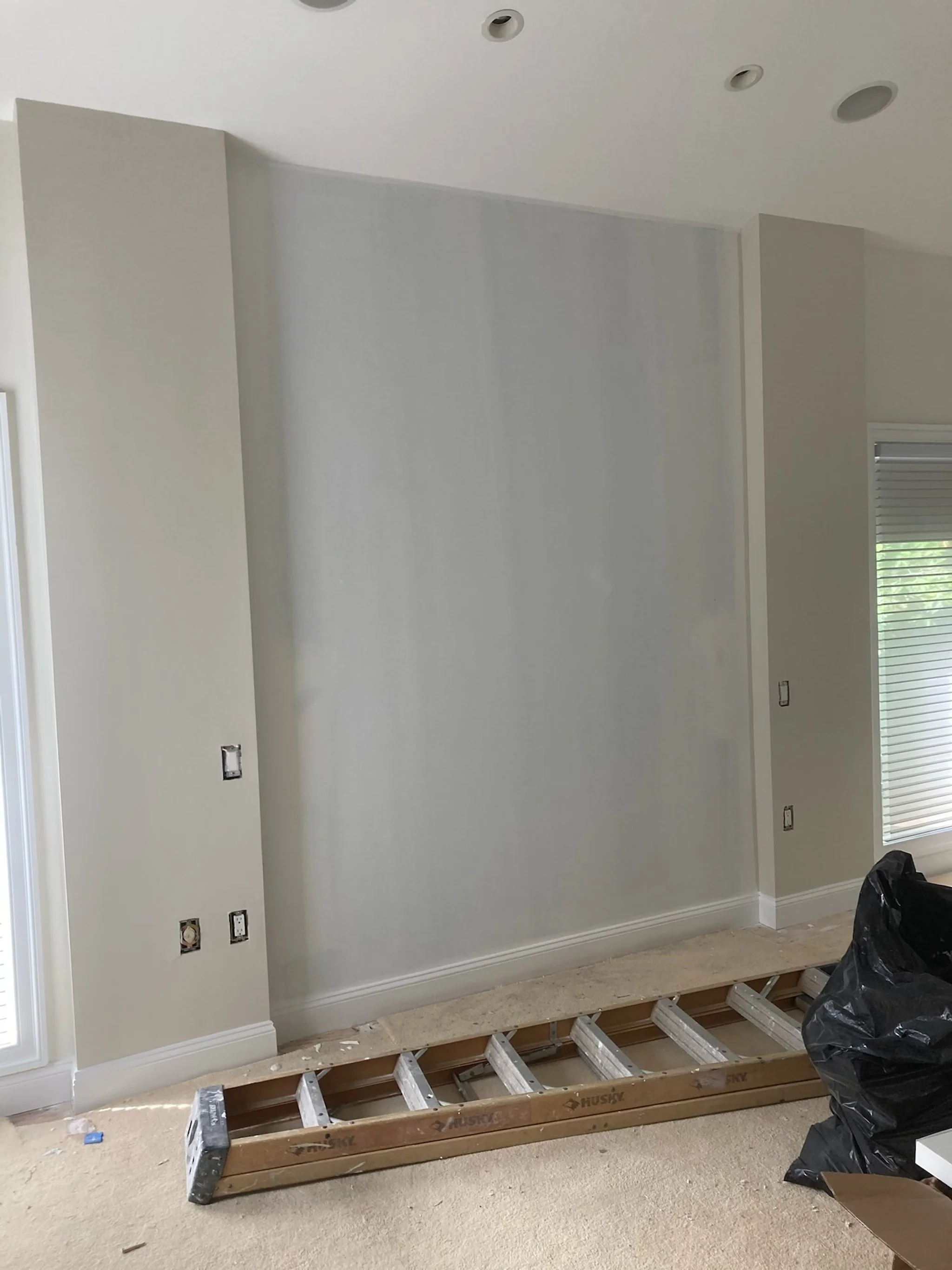 Before Faux Painted Bedroom Wall