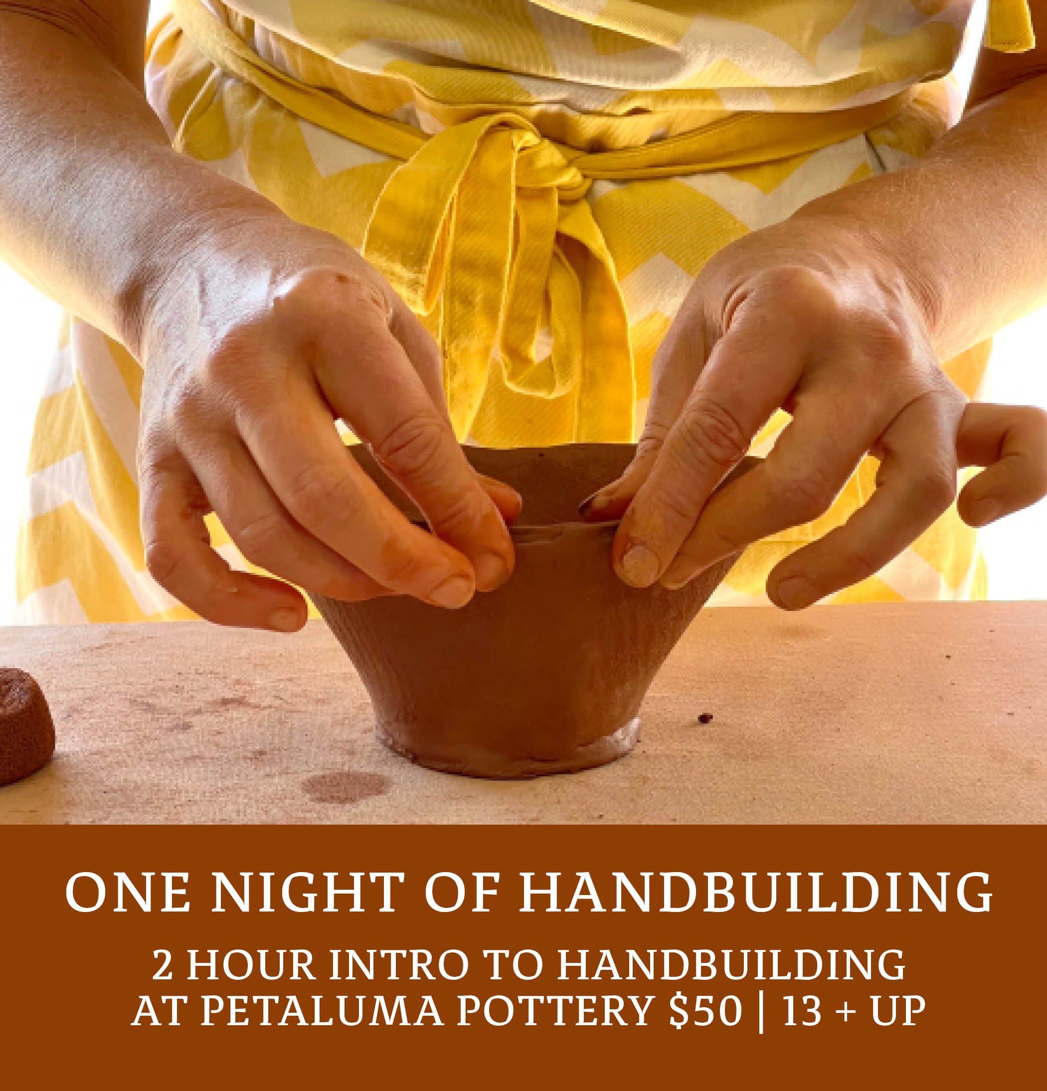 2 hour private hand building clay and pottery wheel party