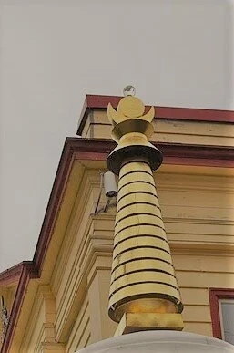 A Tibetan representation of the bhumis (the crescent and the circle represent the sun and moon).