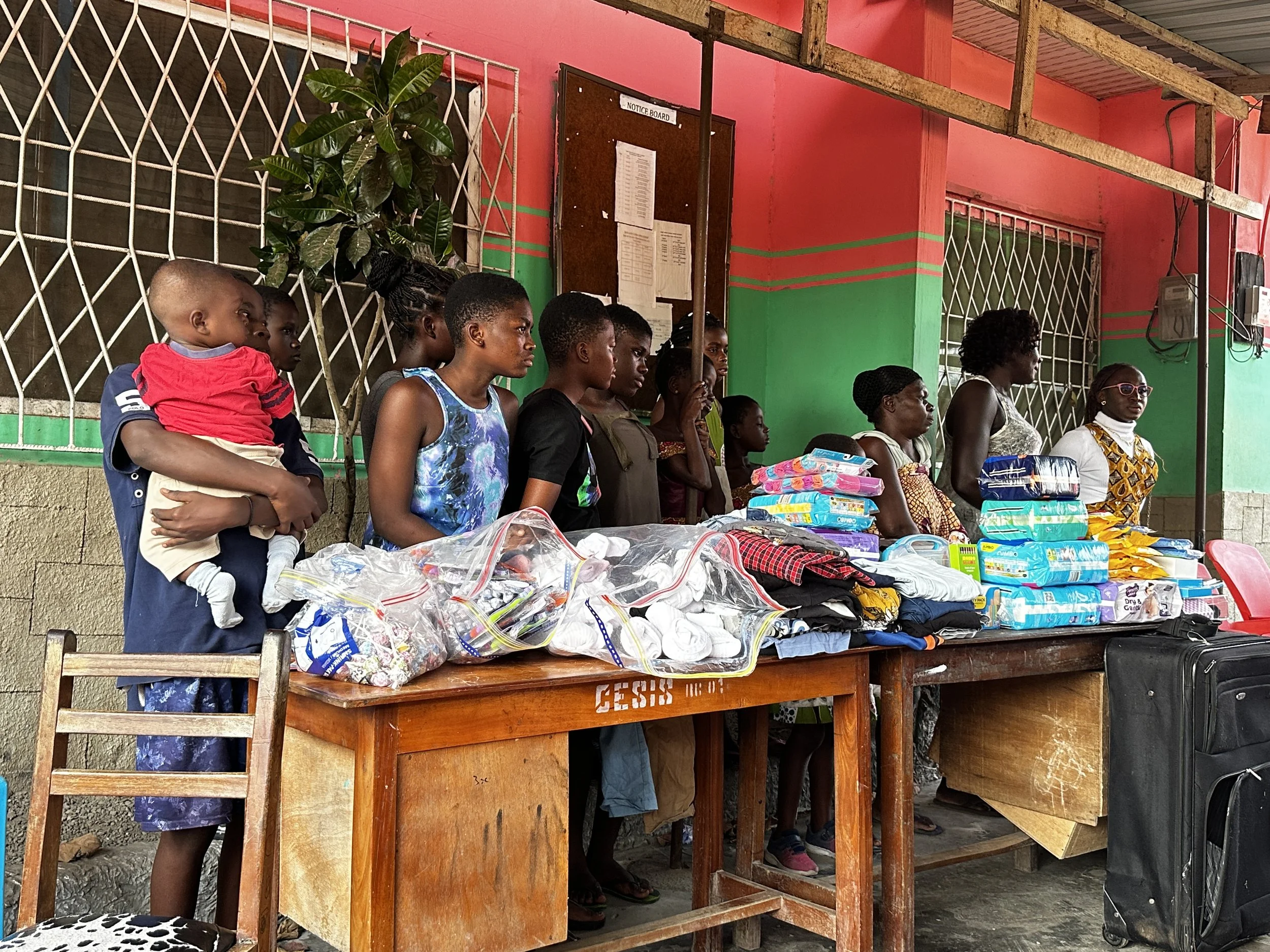 Donating clothing and menstrual hygiene products to St. Ann's local Orphanage in Ghana