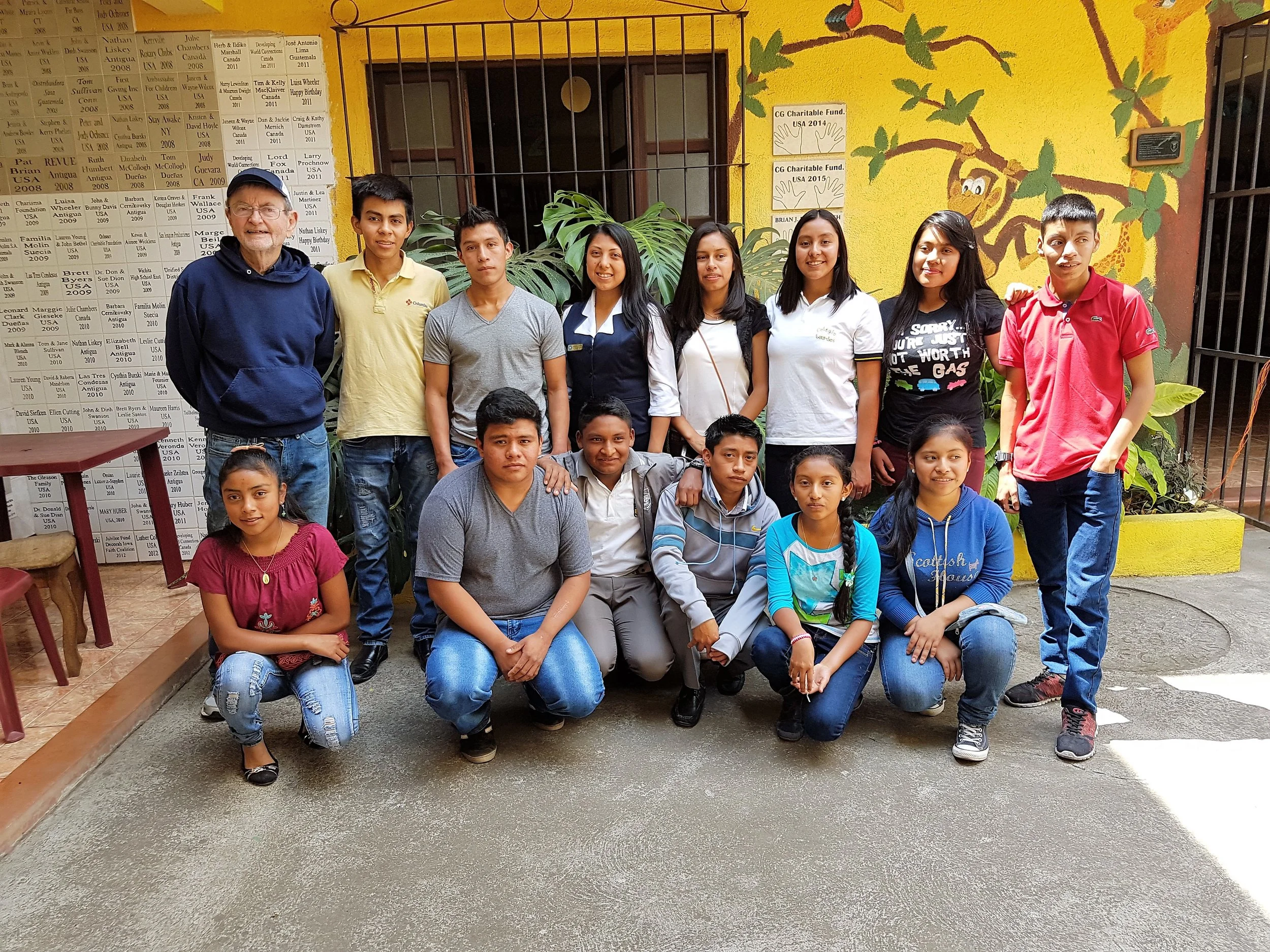 Some of the students receiving scholarships for junior high and high school from Open Windows.