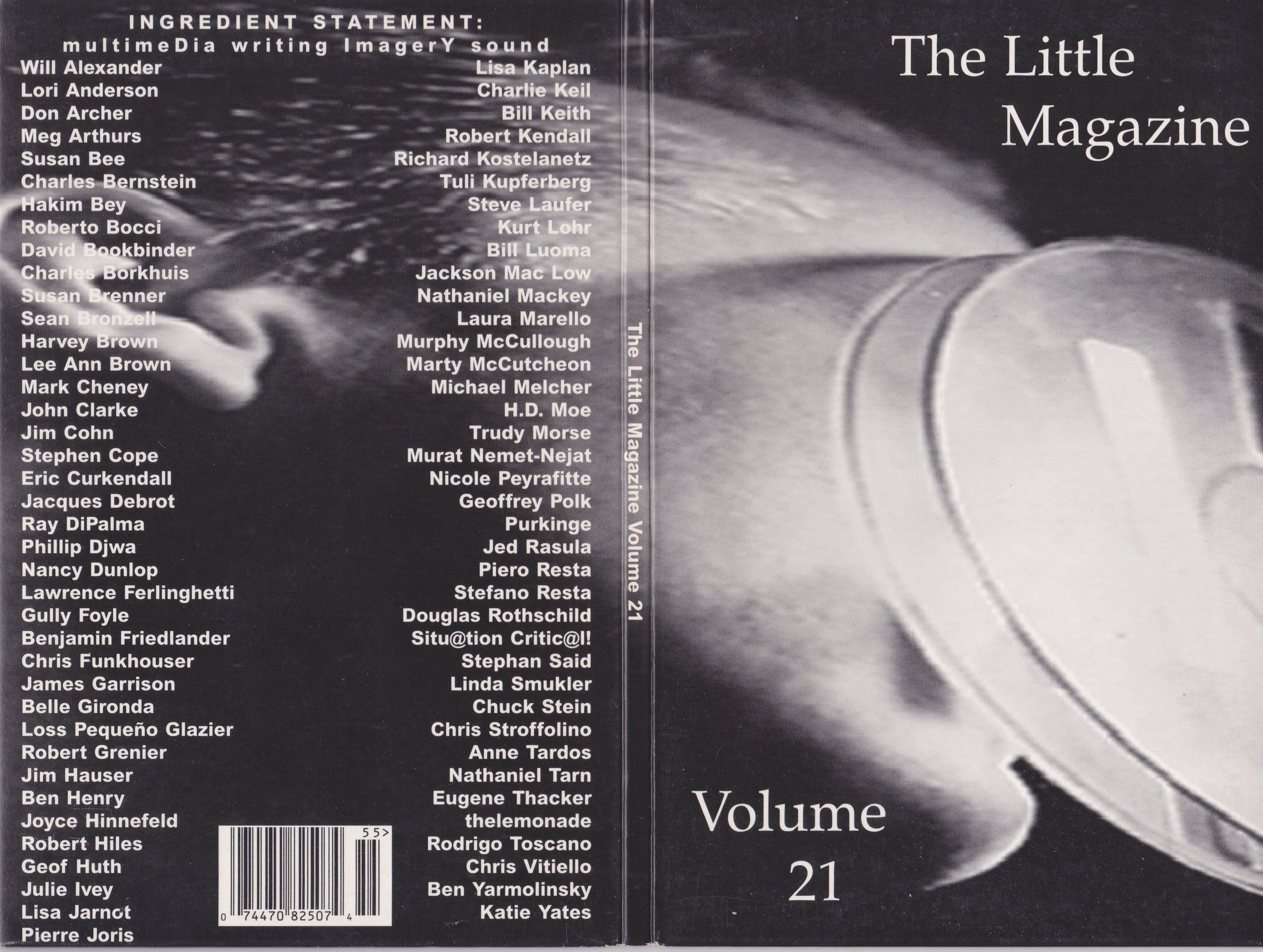 When I was a doctoral student at the University of Albany, I had the good fortune of being Poetry Editor for Volume 16 of The Little Magazine and Co-Editor with Jan Ramjerdi for Volume 17 . But the real exciting time for the magazine was when it went digital under the editorship of Chris Funkhouser , Belle Gironda and Ben Henry. I am still hunting for online versions. No luck. Our early experiments with hypertext are lost? I particularly mourn the loss of the online The Little Magazine Volume 21.3 , MAPPING , which included my piece “Door Where Carol Merrill is Still Standing.” Luckily, scholar Karin Sanders wrote about the piece while it was still online. See Bodies in the Bog and the Archaeological Imagination . “If you click on Anderson Moseman’s cyber poem door, you can read about the obedient Carol Merrill; known by a generation of Americans as the quintessentially smiling but mute TV game hostess whose gesture toward the doors (in Moseman’s optic) become a spectacle of sacrifice, not of the bog girl but of the participating ‘victim’ in the greed play of consumerism. If you choose the wrong door and win a goat instead of a car you are, so to speak, sacrificed to the laughter of the audience and viewers. That’s the name of the game. In that game, the bog girl challenges the slick host, Monty Hall, as the poem insinuates a carnality of sacrifice different than one to which she was submitted two thousand years ago.” Luckily the text of the poem survives in my collection PERSONA . Thanks to Chris Funkhouser, 150 video and audio files from Volume 21 of have been salvaged. Funkhouser talks about how co-editor/producers Belle Gironda and Ben Henry made of this CD-ROM in an article on Jacket2 : “The CD-ROM publication, The Little Magazine, Volume 21 (1995), featuring 77 artists, contains 127 audio (.wav) files, many which I recorded; an entire section of the project was devoted to vocal readings, including recordings of John Clarke, Harvey Brown, Robert Grenier, Pierre Joris, Jed Rasula, and Chuck Stein. Unfortunately, the disc does not function on today’s 64 bit Windows systems, which means it is unplayable as originally designed.” Recordings of my poems in Volume 21 , “Woman Eating a Grape” and “Woman Eating a Cyst,” can be accessed in the drop down menu here at Funkhouser's We Press. Gone are the visuals: Angelina Marino’s painting “Woman Eating a Grape” and the ultrasound of my right breast, but having audio is a gift. Thank you Chris Funkhouser. 