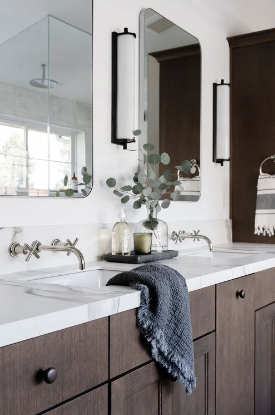 Santa Monica master suite bathroom renovation designed by Tandon Interiors with a light and airy feel