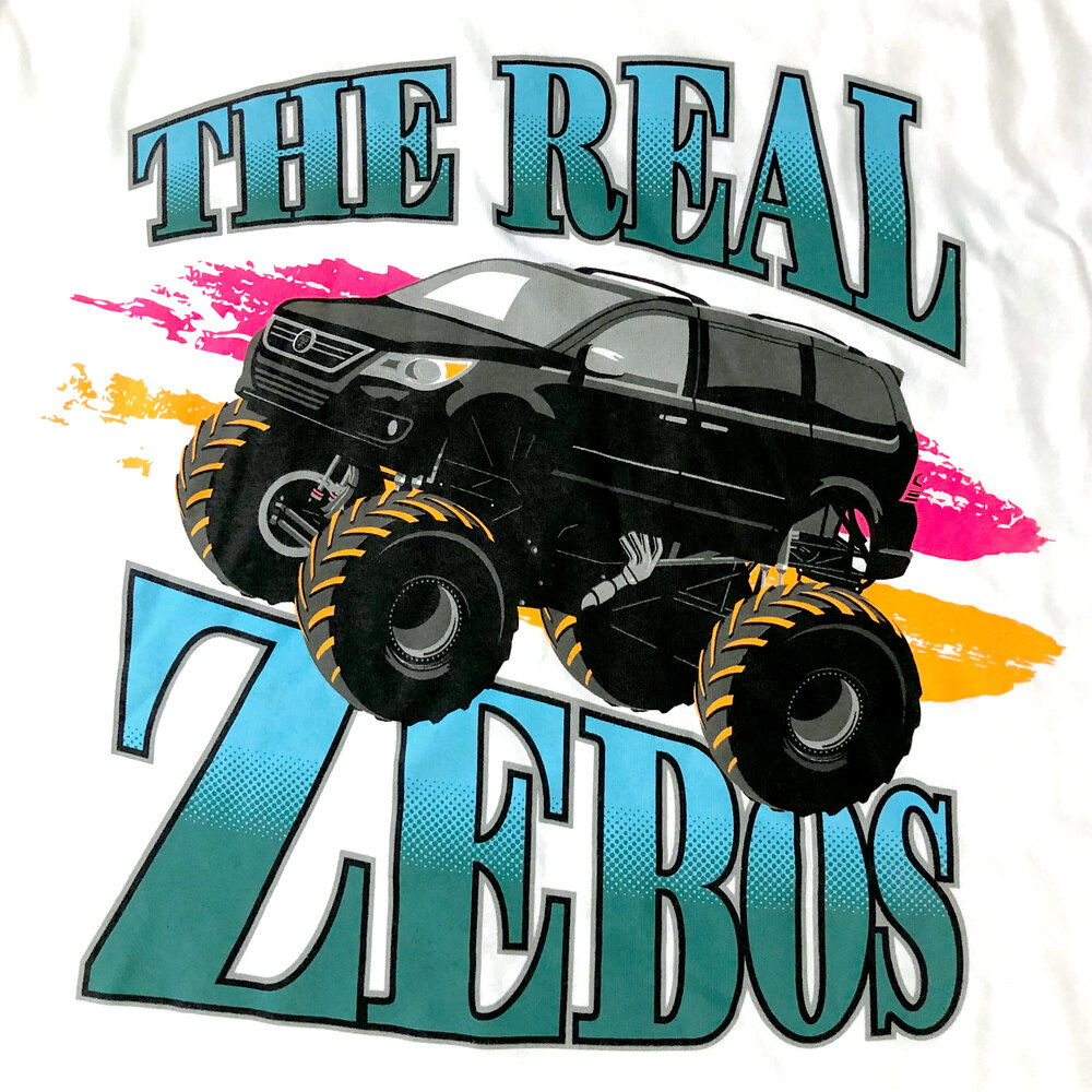 Monster Truck Tee — The Real Zebos / Pop Band / Omaha, Nebraska