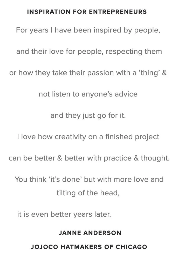 Janne Anderson, Inspiration for Entrepreneurs at www.jojocohatmakers.com