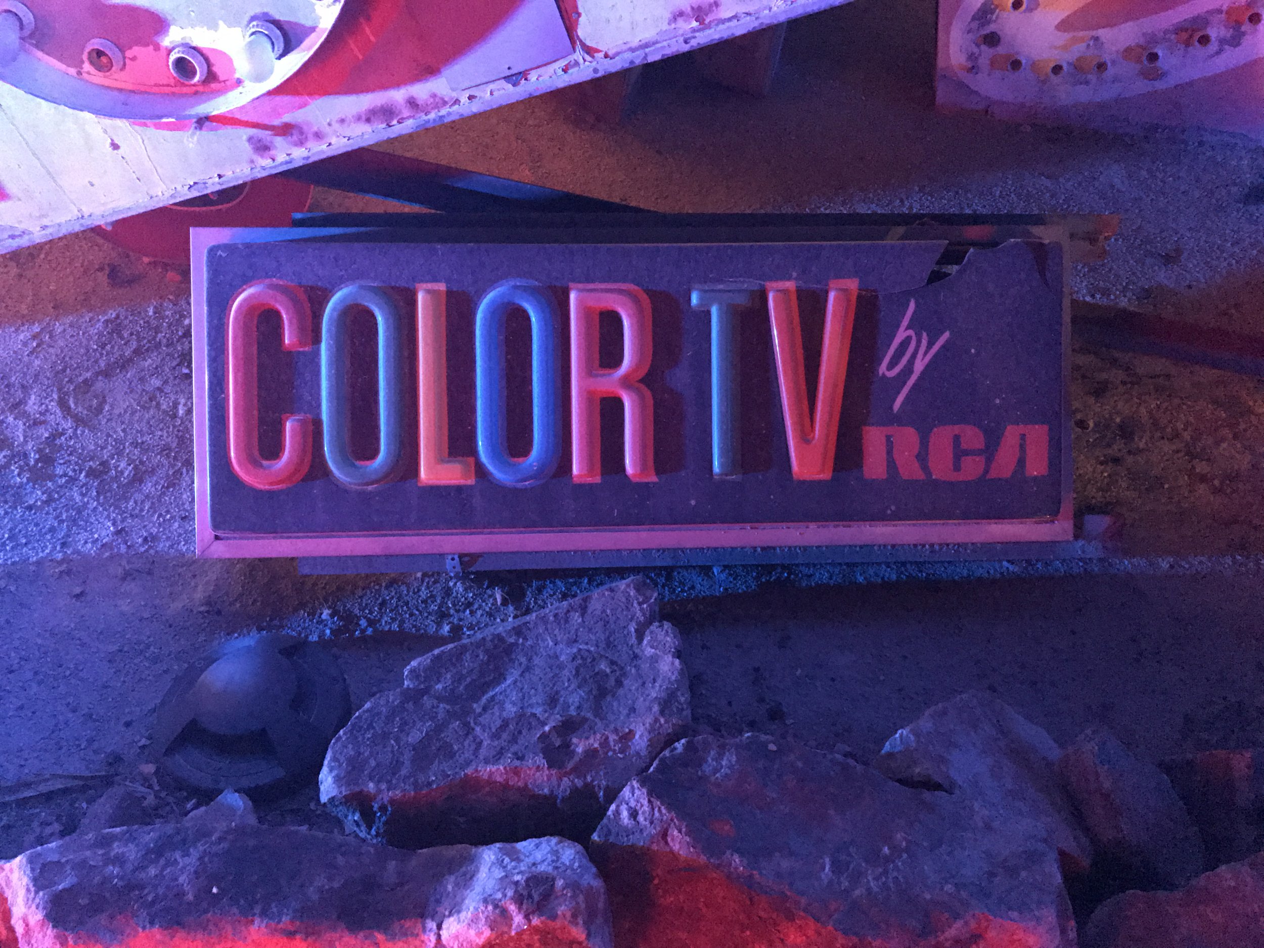 neon museum color tv sign las vegas ghost town