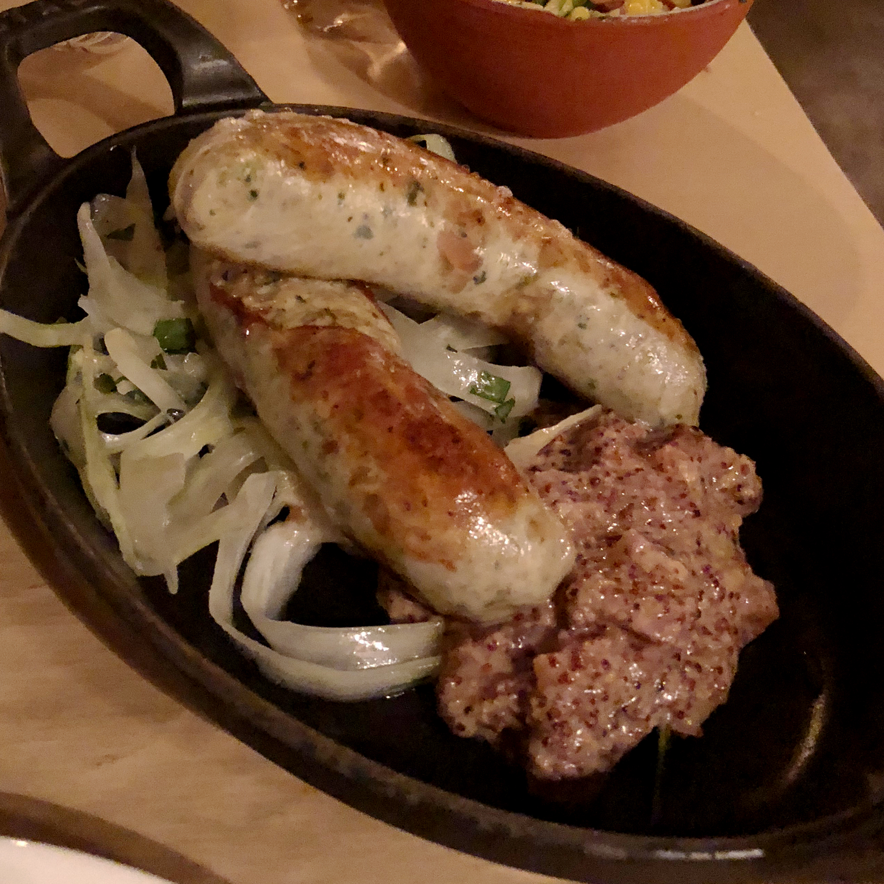 Chicken Sausages with Peach mustard