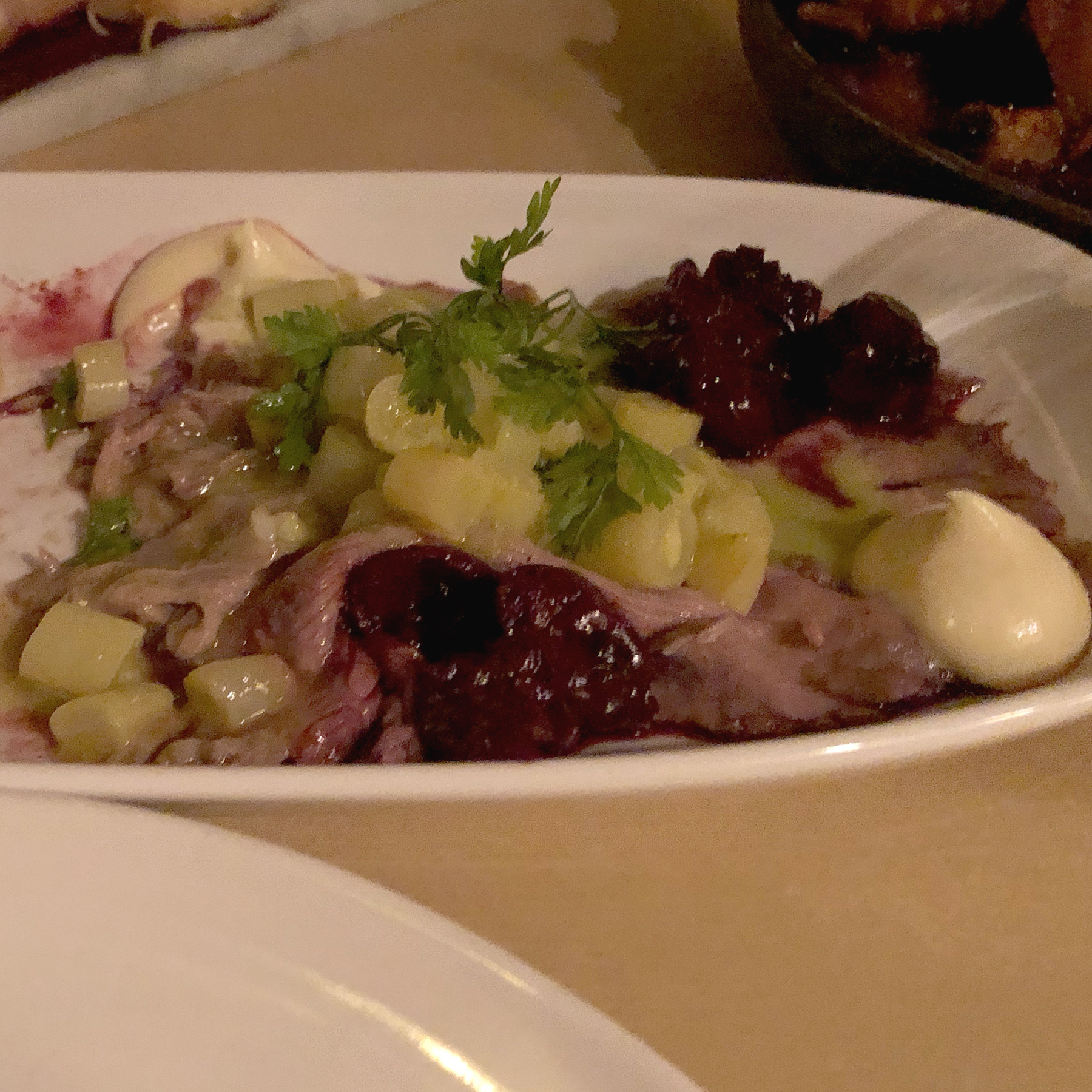 beef tafelspitz with miso cherry (why was this so good?)