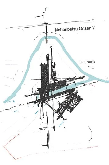  Sketch Plan  The result is the occupant able to have something to say about their space. To do this, the design encompasses devices that the occupant requires to physically engage with, whether it be a large swinging door, operable skylight or slidi